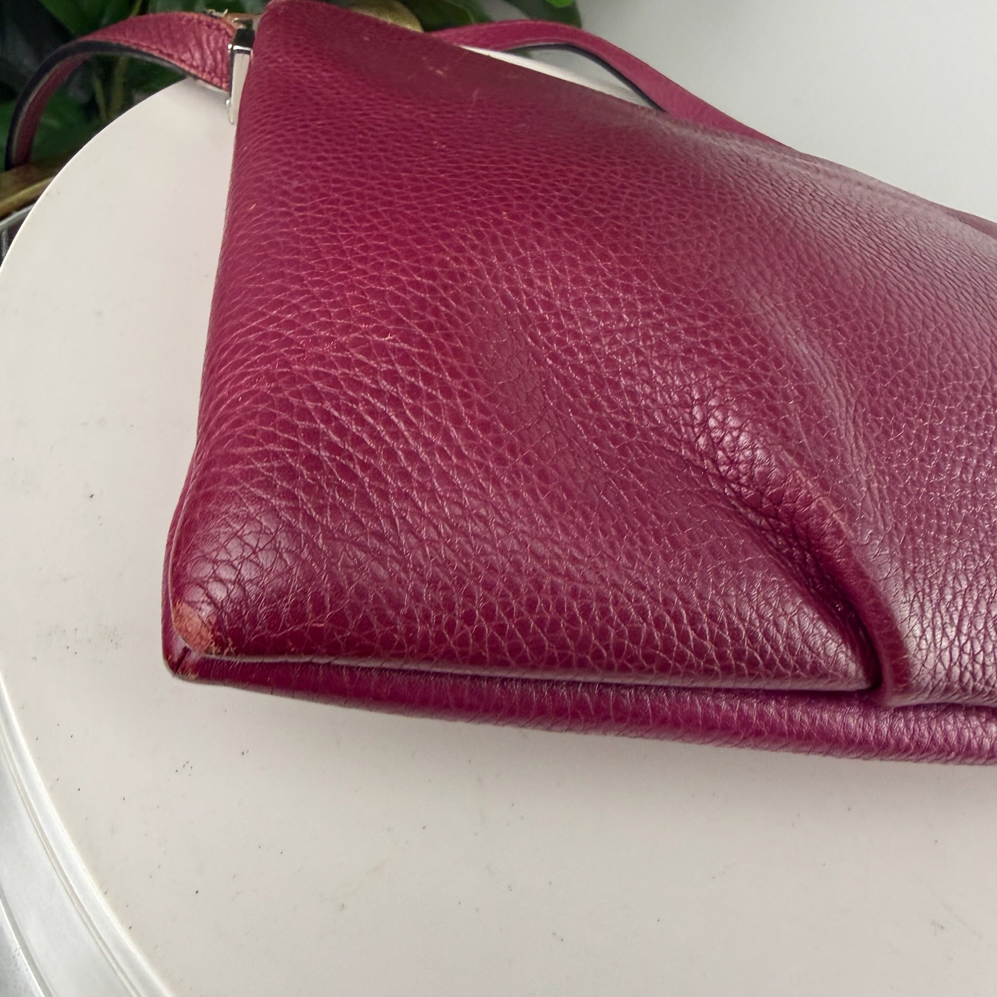 Marc Jacobs Pebbled Leather Double Zip Crossbody Bag - Magenta