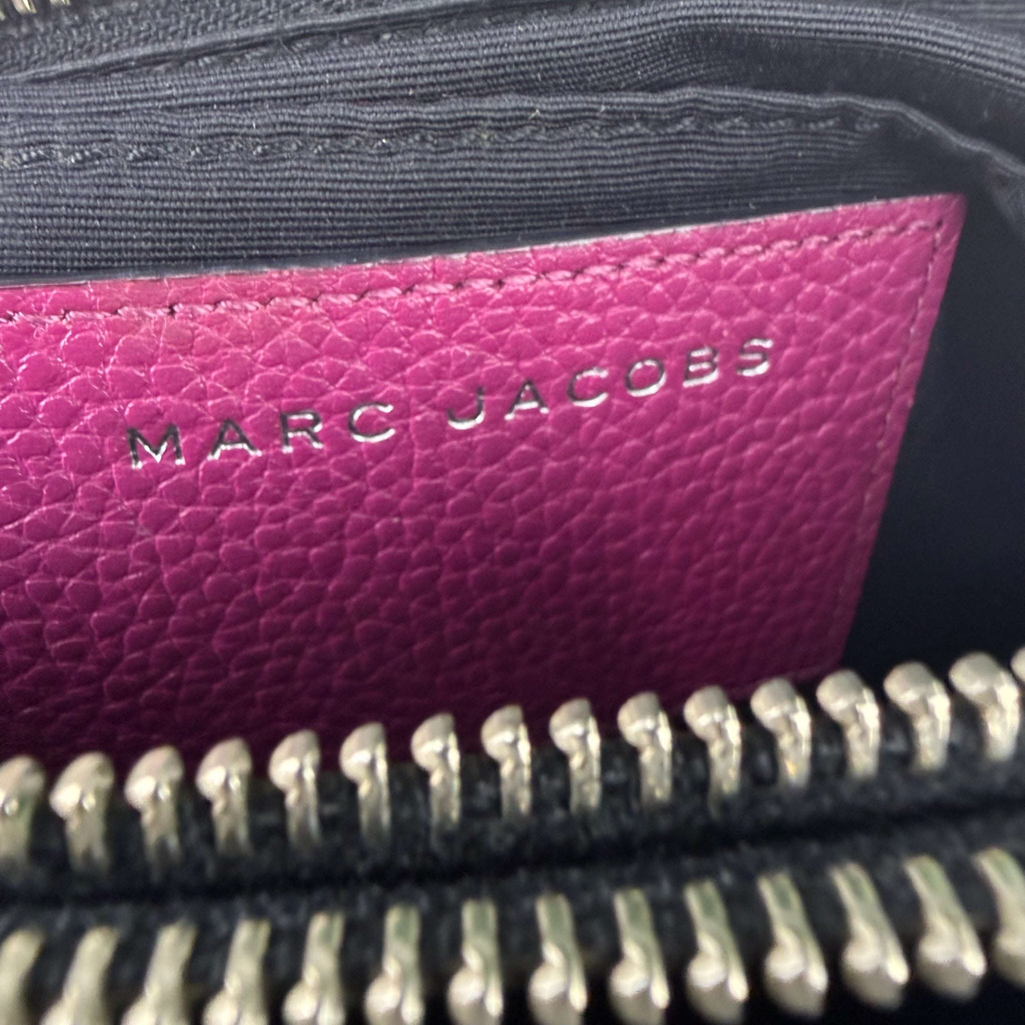 Marc Jacobs Pebbled Leather Double Zip Crossbody Bag - Magenta