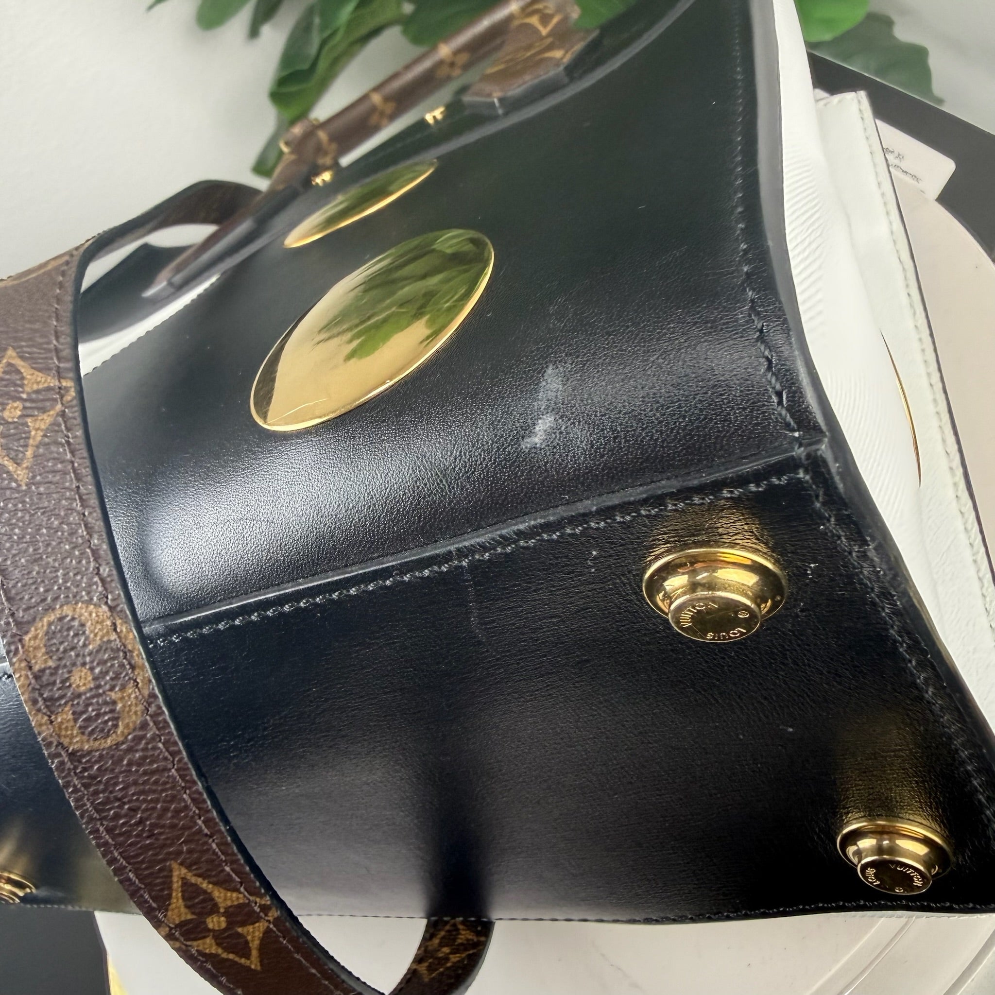 Louis Vuitton x NIGO LV² Black and White Leather Tote with Gold Medallions