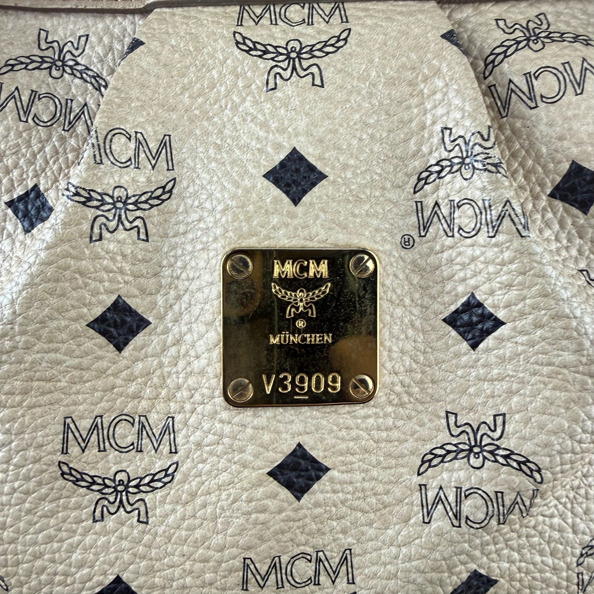 Authentic MCM Visetos Cognac Bucket Tote