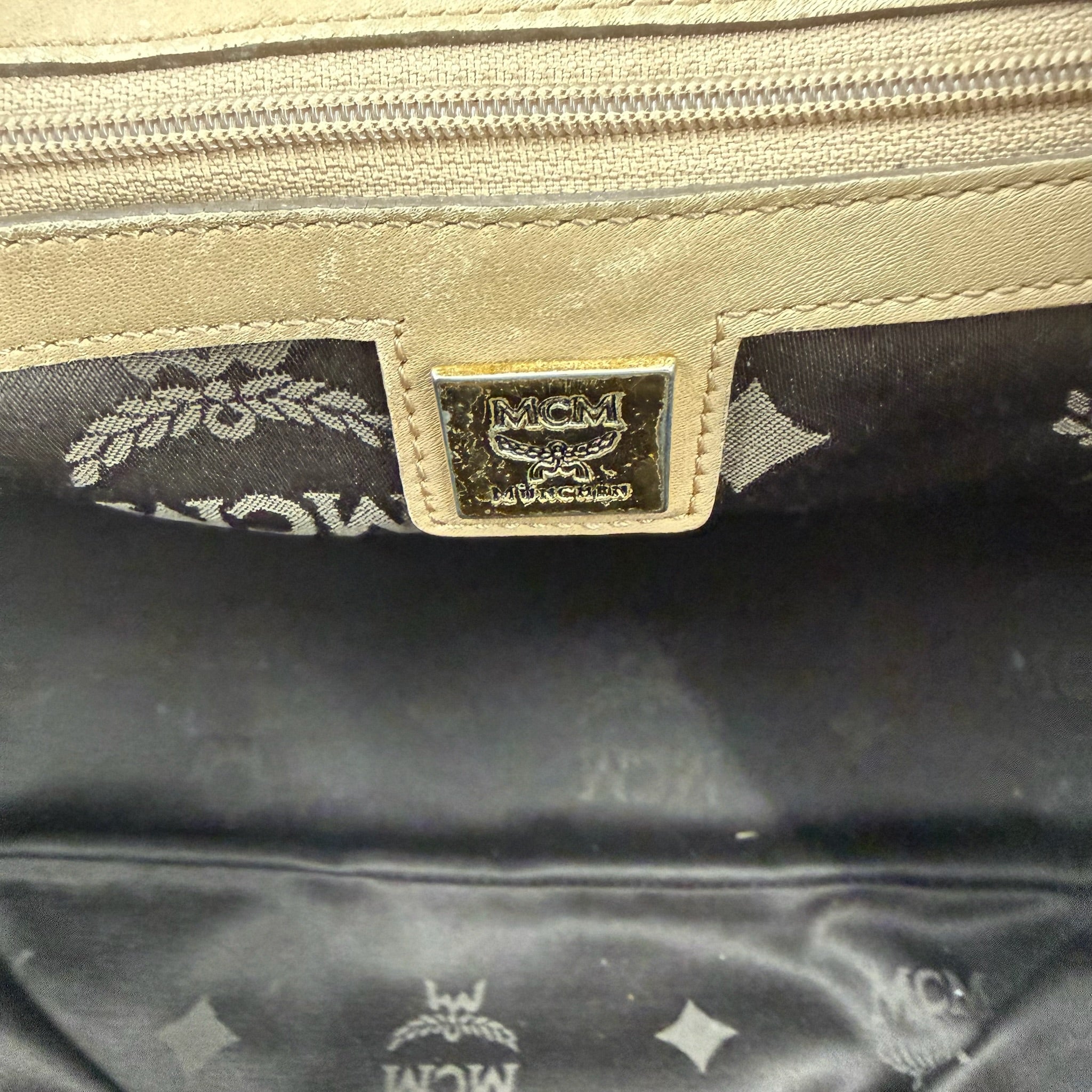 Authentic MCM Visetos Cognac Bucket Tote