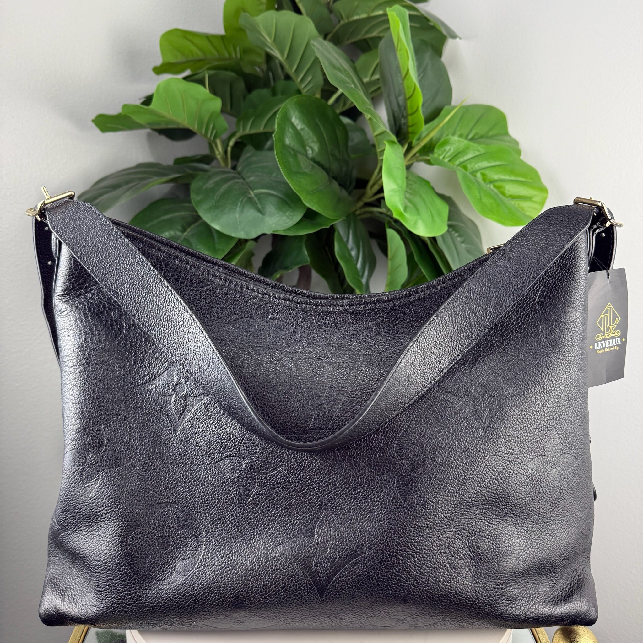 Authentic Louis Vuitton Monogram Empreinte Leather Hobo Bag - Black