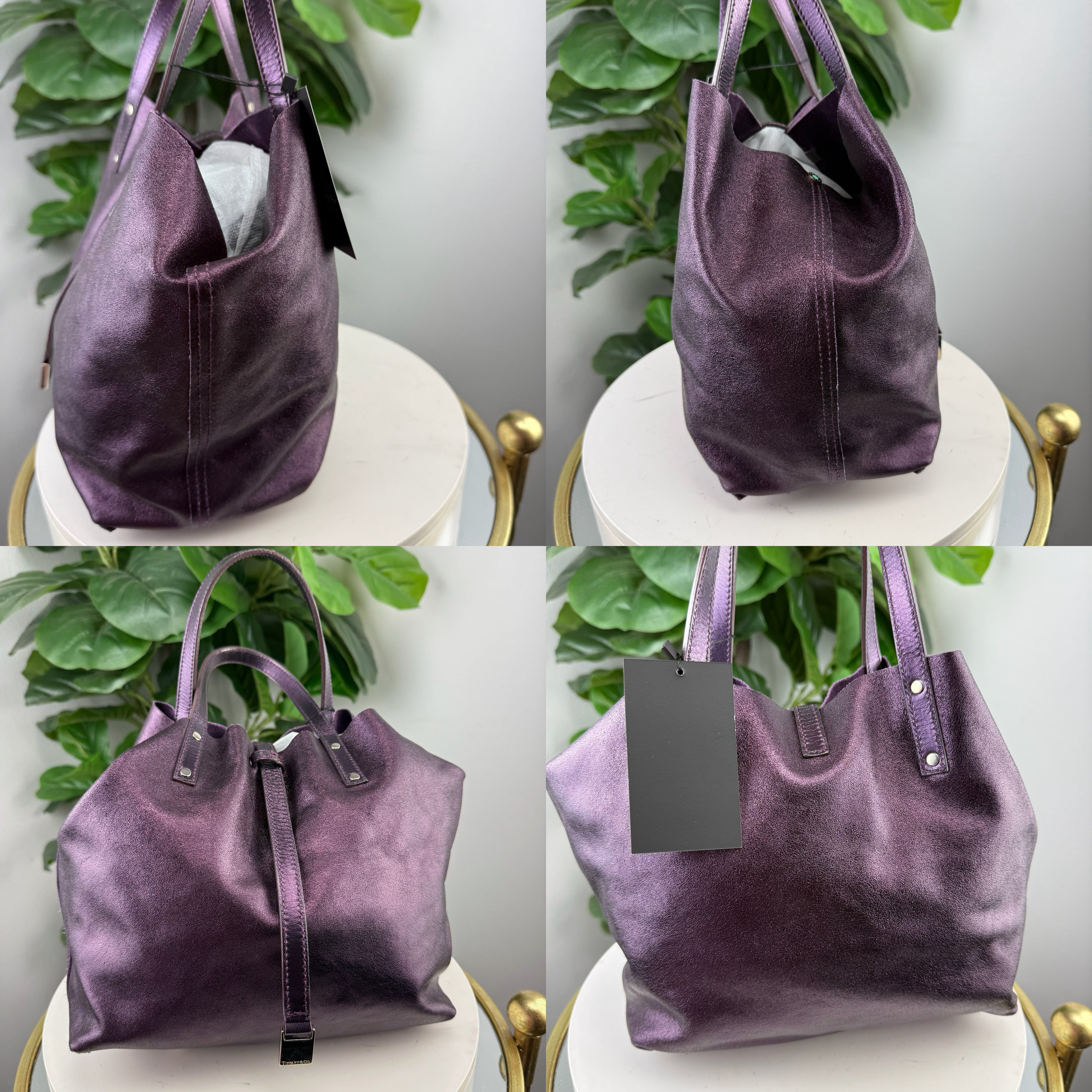 Authentic Tiffany & Co. Metallic Reversible Tote Bag - Certificate of Authenticity included