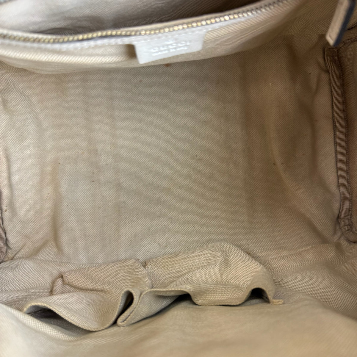 Authentic Gucci Vintage Boston Bag GG Canvas Blue White Leather