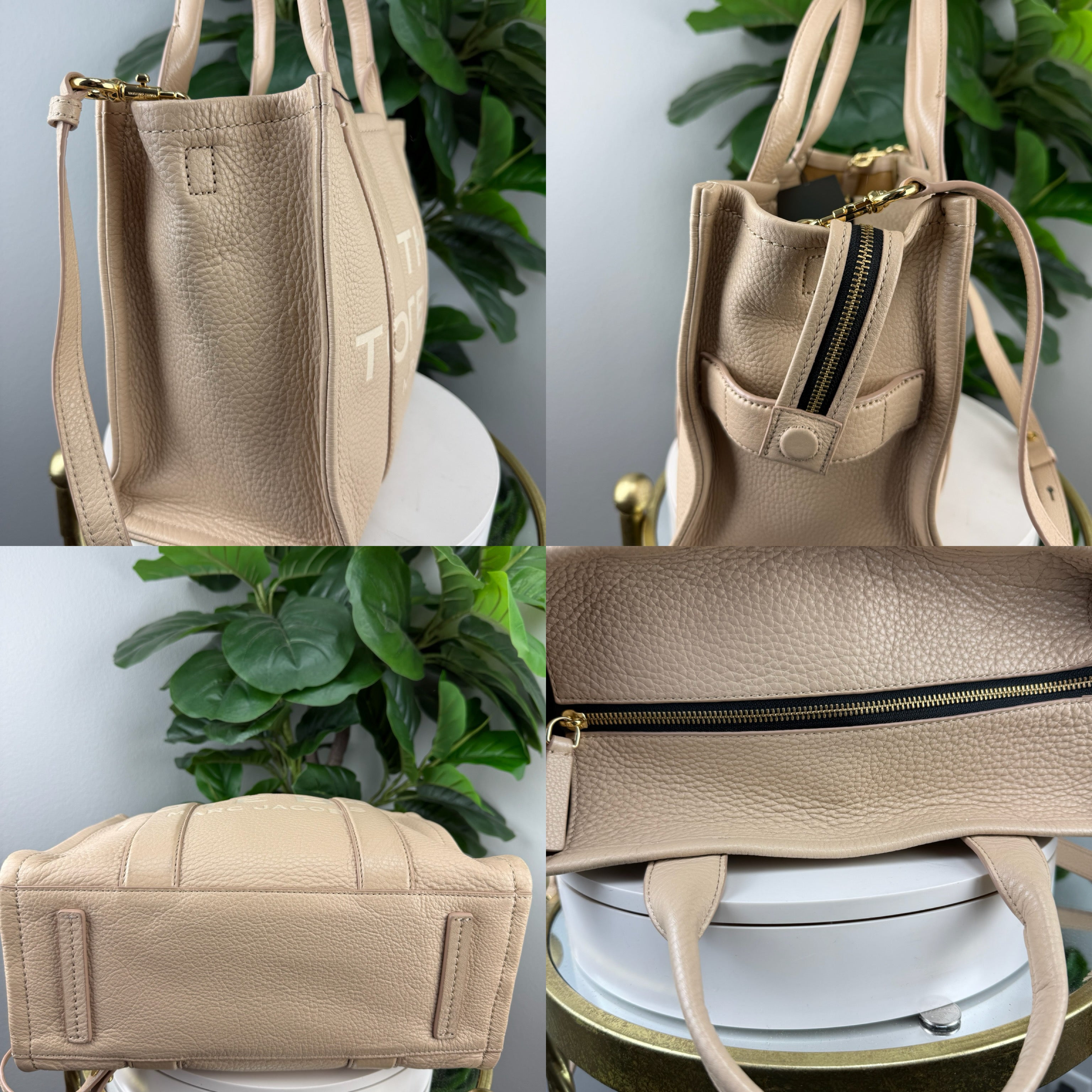 Authentic Marc Jacobs The Leather Tote Bag Beige