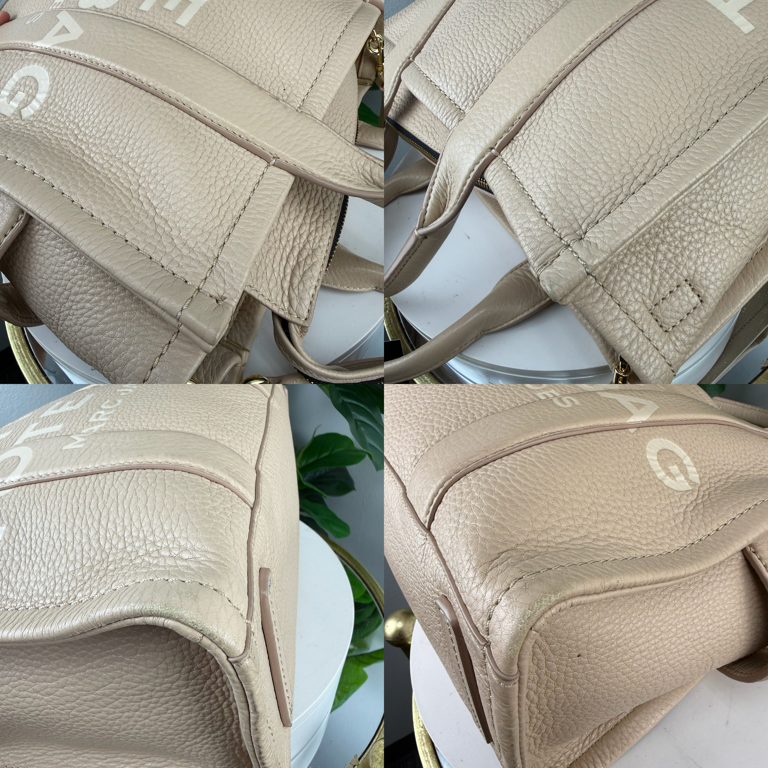 Authentic Marc Jacobs The Leather Tote Bag Beige