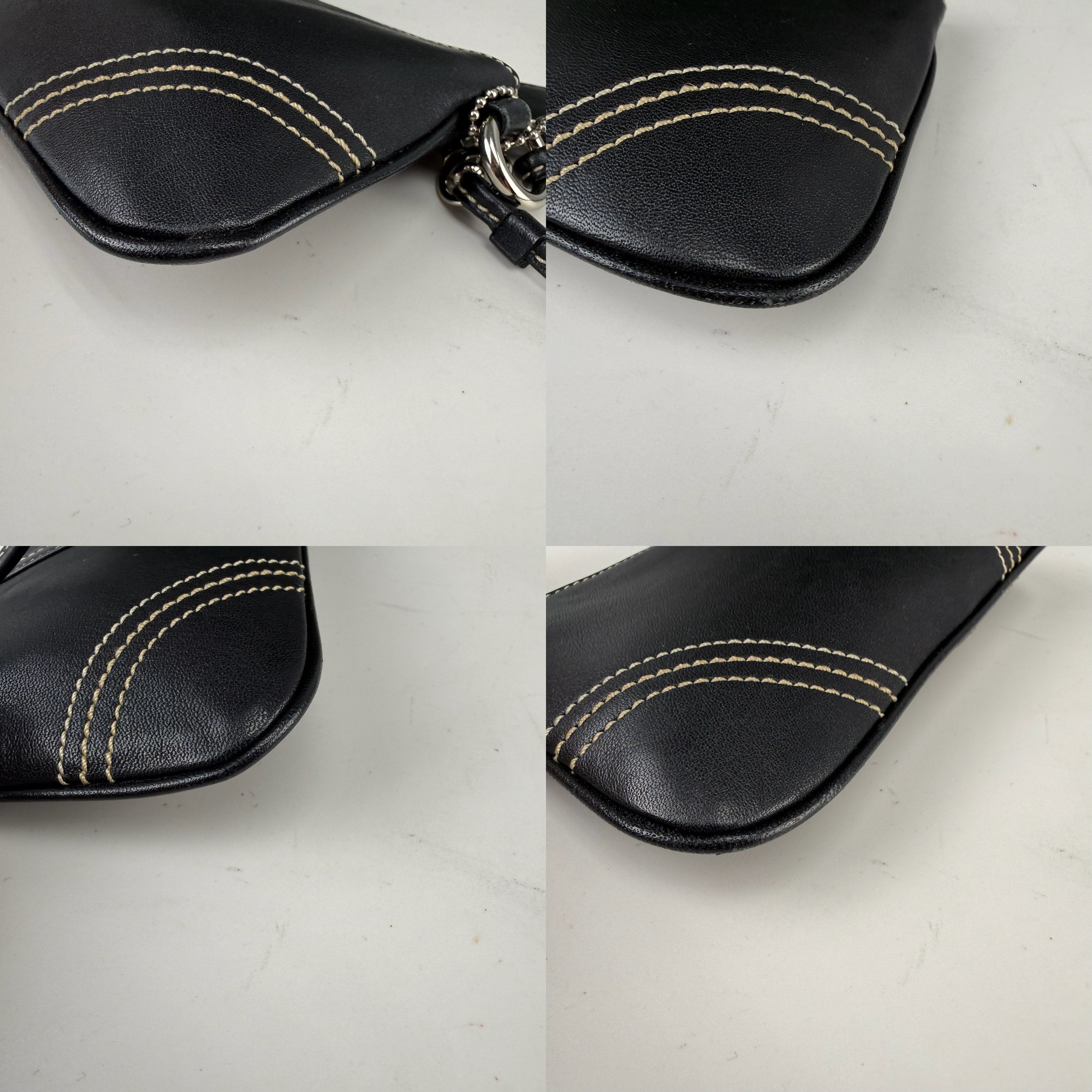 Authentic Coach Black Leather Wristlet