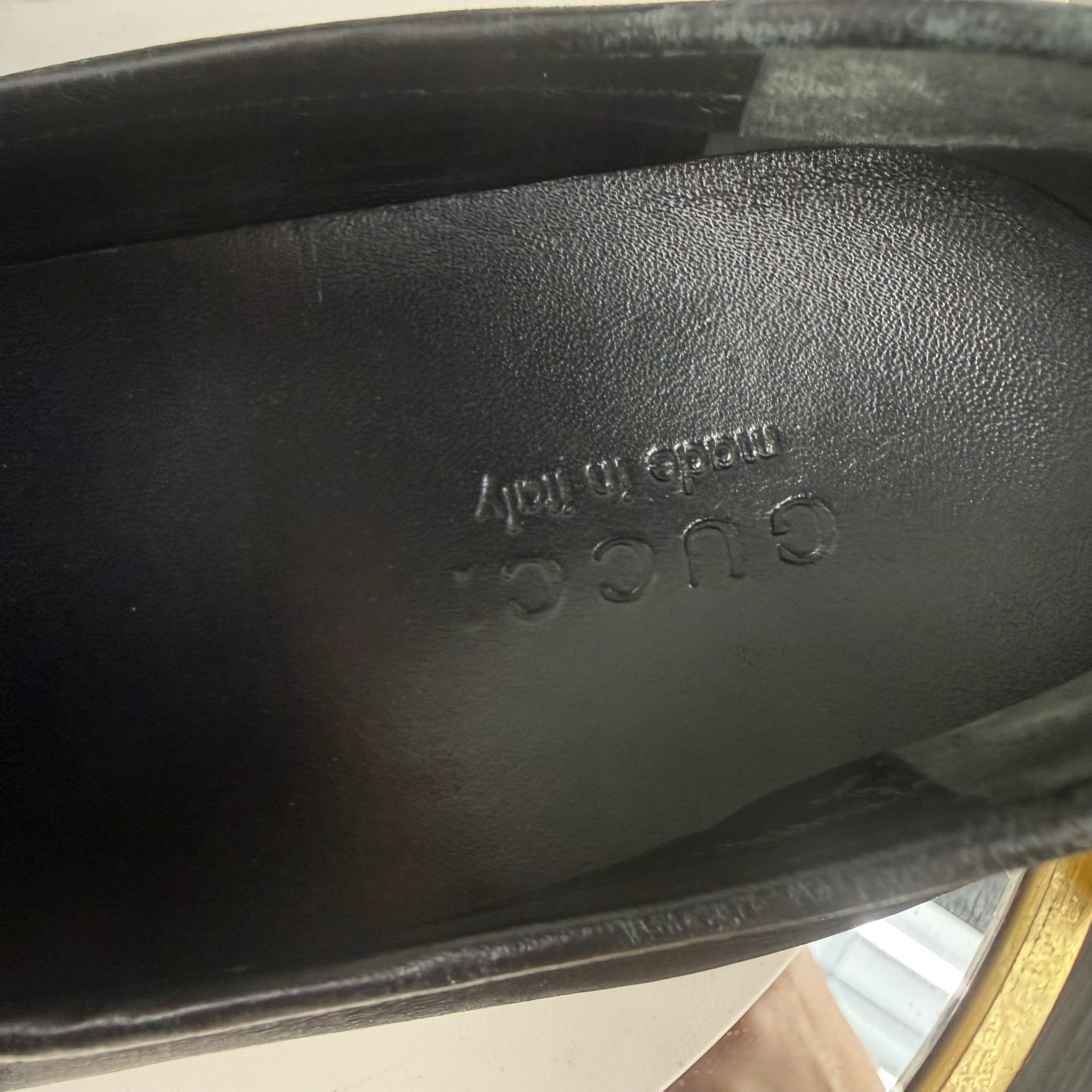 Authentic Gucci Black GG Monogram Guccissima Driving Loafers