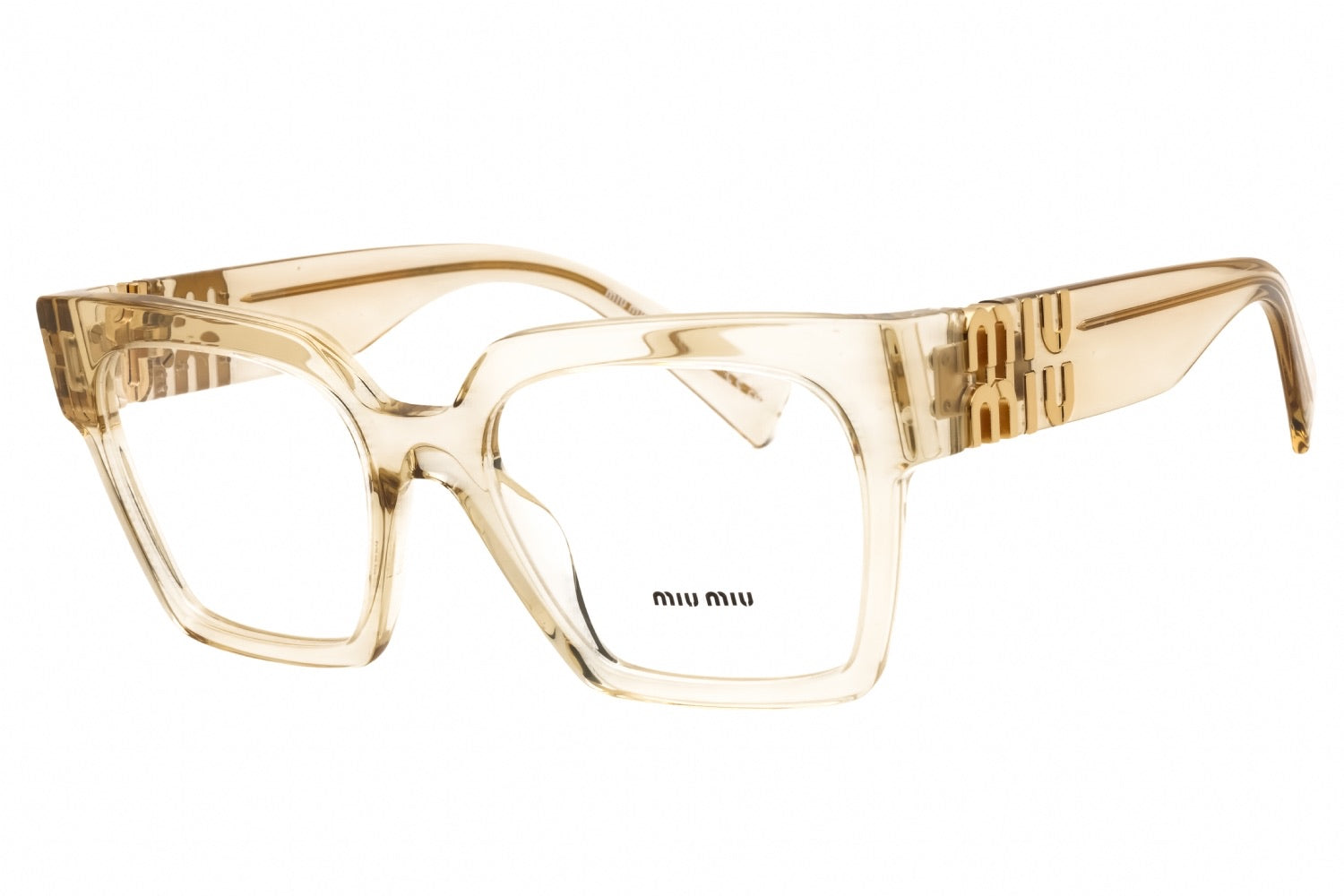 Miu Miu MU04UV Clear/Champagne Square Optical Frame (Retail ~$380-450) - Size Not Confirmed