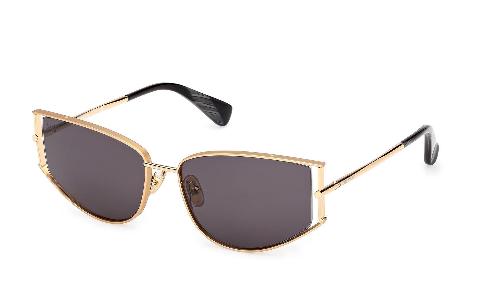 Authentic Max Mara MM0141 Menton-3 Ladies Sunglasses Shiny Deep Gold Smoke 58-17-135