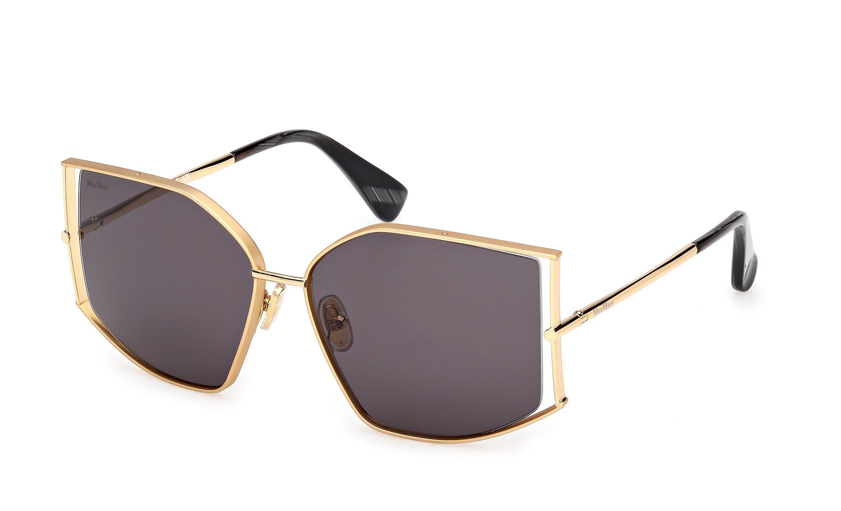 Authentic Max Mara MM0142 Menton-4 Ladies Sunglasses Shiny Deep Gold Smoke 59-15-135