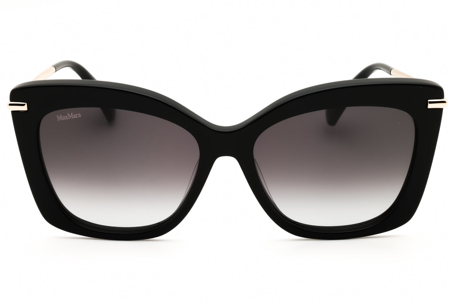 Authentic Max Mara MM0101 Beth1 Ladies Sunglasses Shiny Black Gradient Smoke 55-16-135