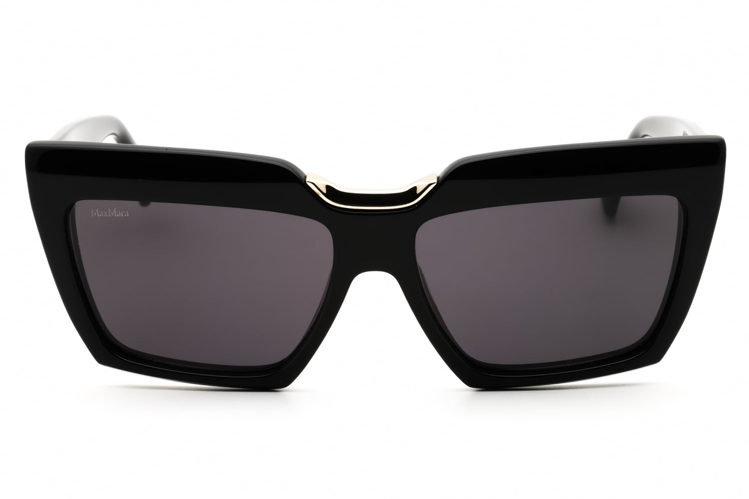 Authentic Max Mara MM0137 Spark-7 Ladies Sunglasses Shiny Black Smoke 56-15-140