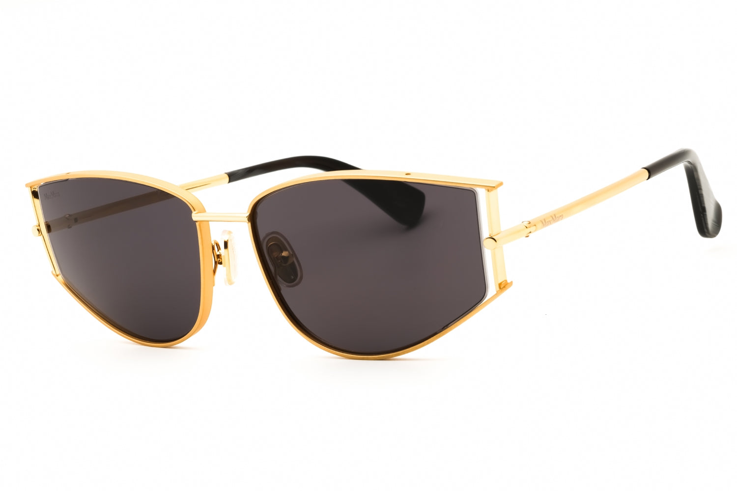 Authentic Max Mara MM0141 Menton-3 Ladies Sunglasses Shiny Deep Gold Smoke 58-17-135