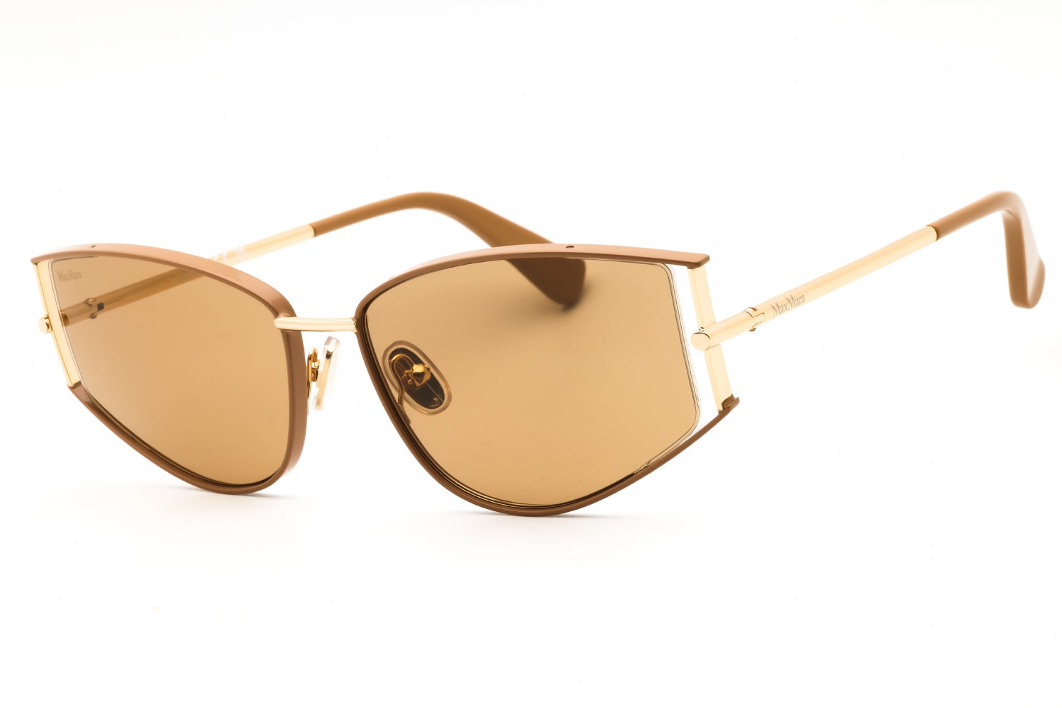 Authentic Max Mara MM0141 Menton-3 Ladies Sunglasses Shiny Light Brown 58-17-135