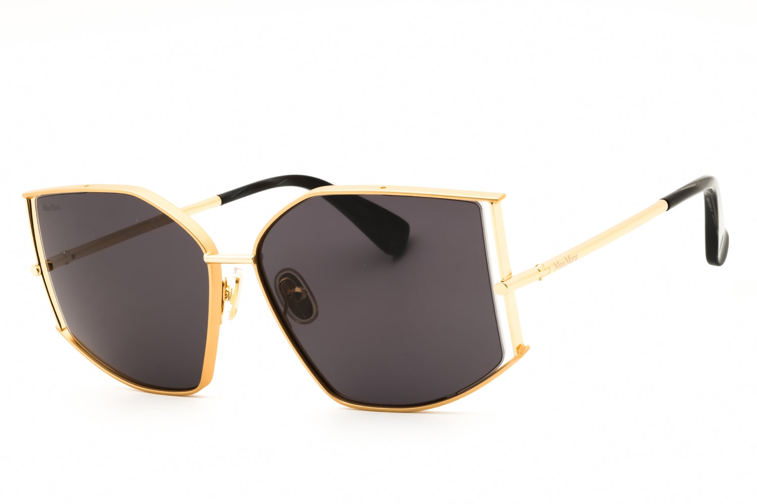 Authentic Max Mara MM0142 Menton-4 Ladies Sunglasses Shiny Deep Gold Smoke 59-15-135