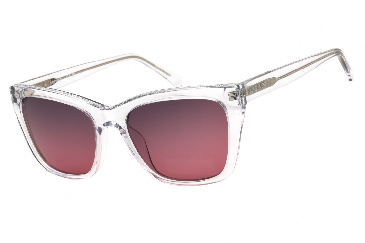 Authentic Nine West NW664S Ladies Sunglasses Crystal Clear Pink Gradient 53-18-140