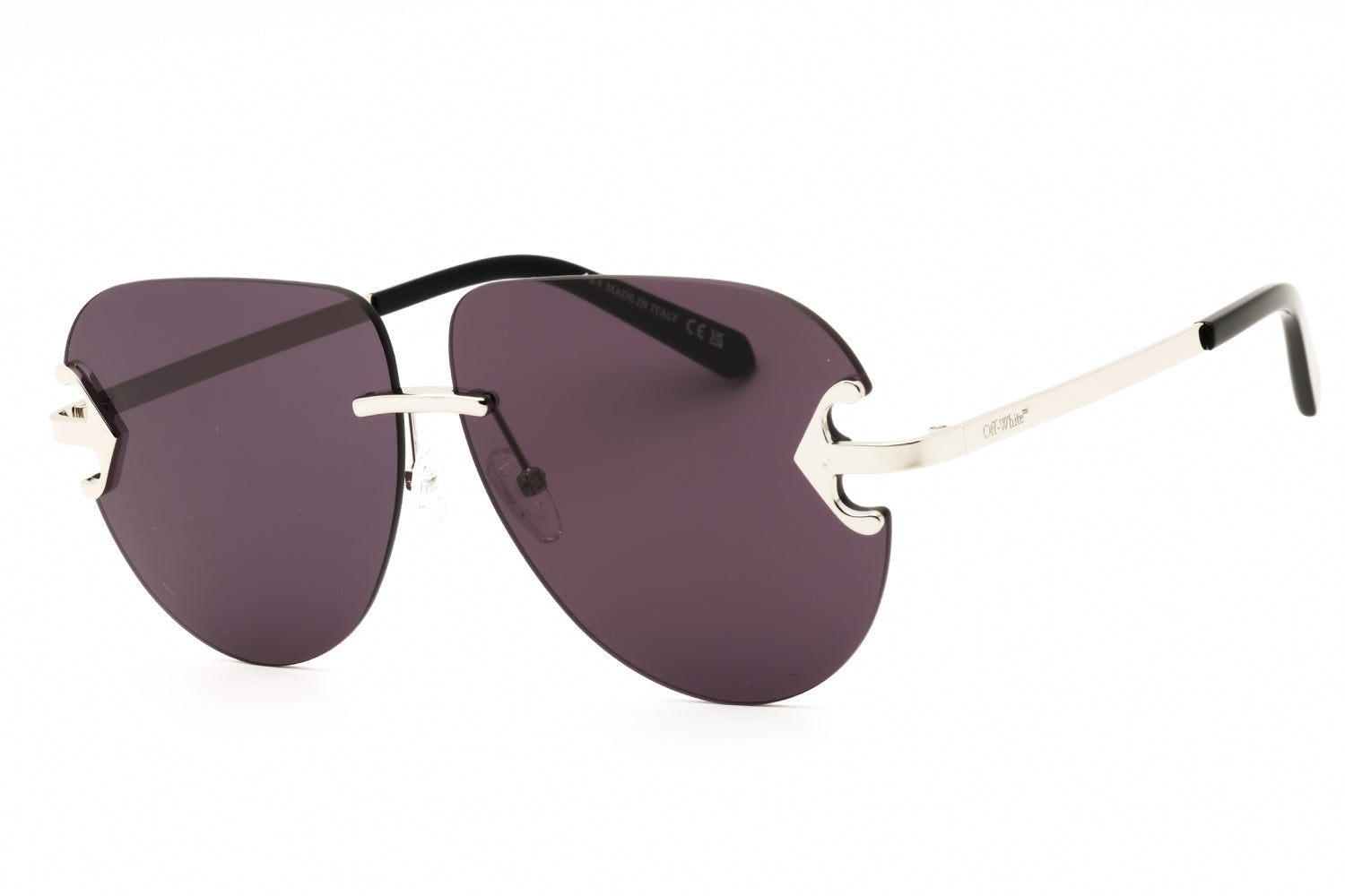 Authentic Off-White Alexandria Unisex Sunglasses Silver Dark Grey 62-11-150
