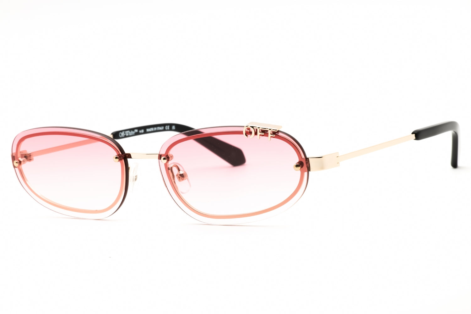 Authentic Off-White MIAMI Gold Gradient Red Ladies Sunglasses 60-15-145
