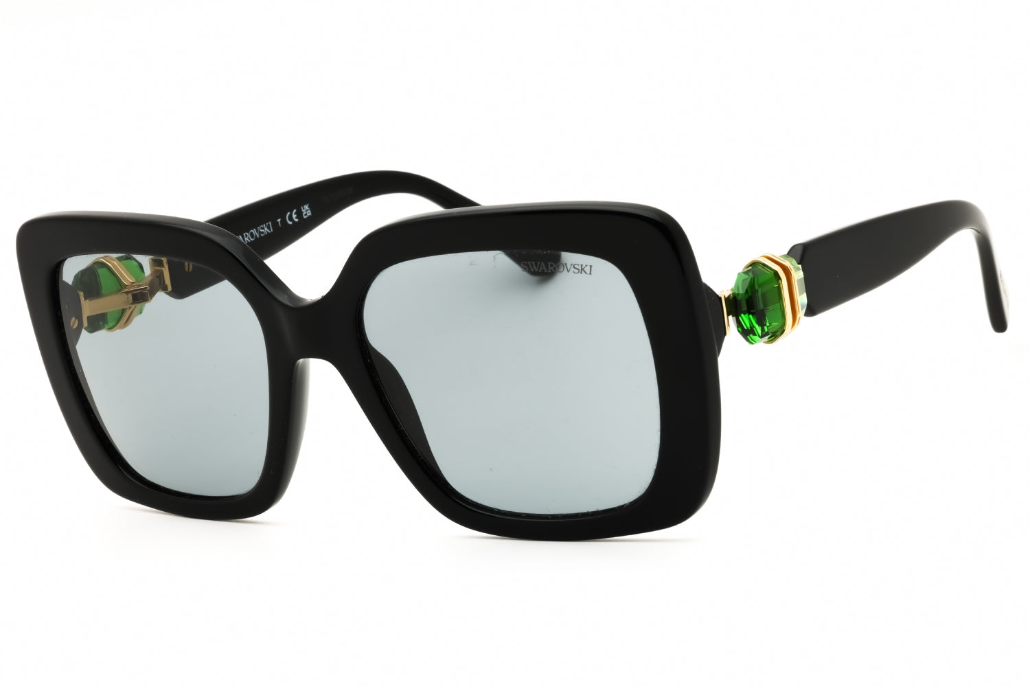 Authentic Swarovski SK6001 Ladies Sunglasses Shiny Black 55-19-135
