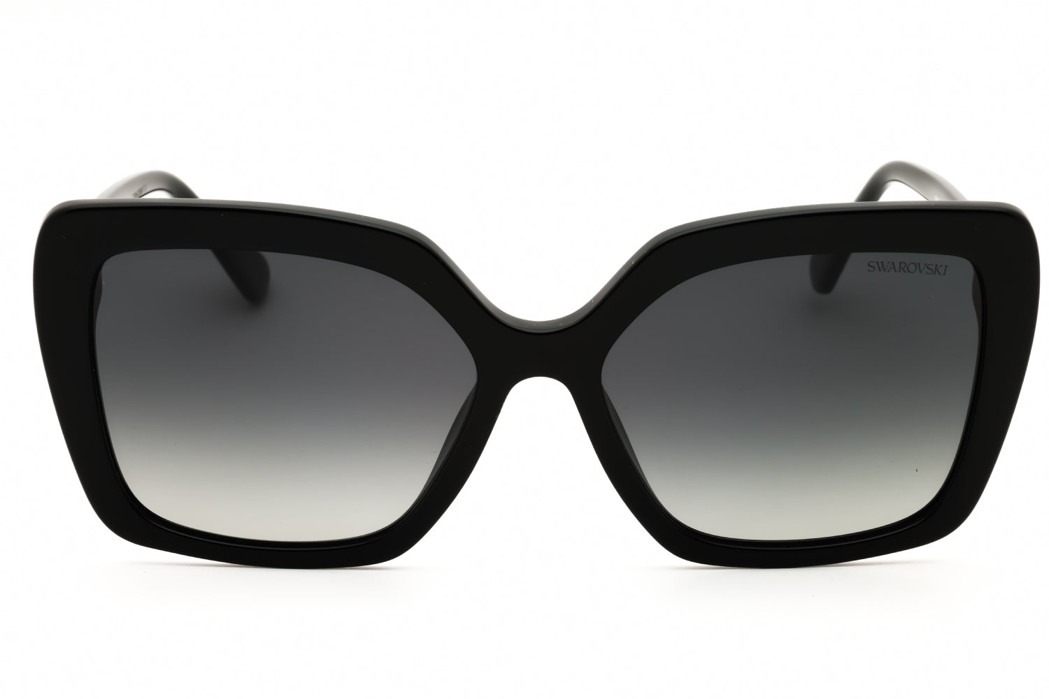 Authentic Swarovski SK6049 Ladies Sunglasses Shiny Black Smoke Polarized 57-16-145