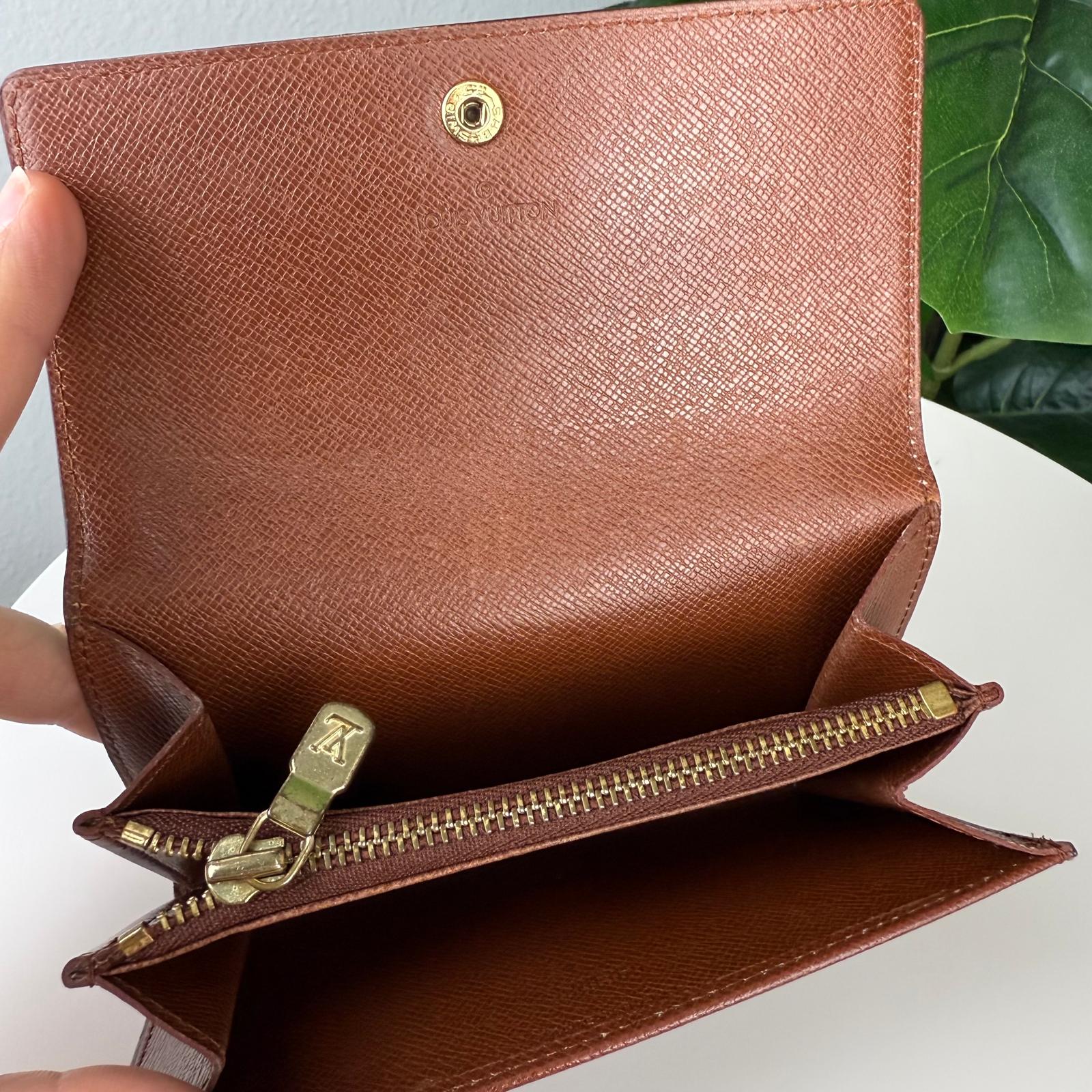 Authentic Louis Vuitton Monogram Porte Monnaie Zip Wallet