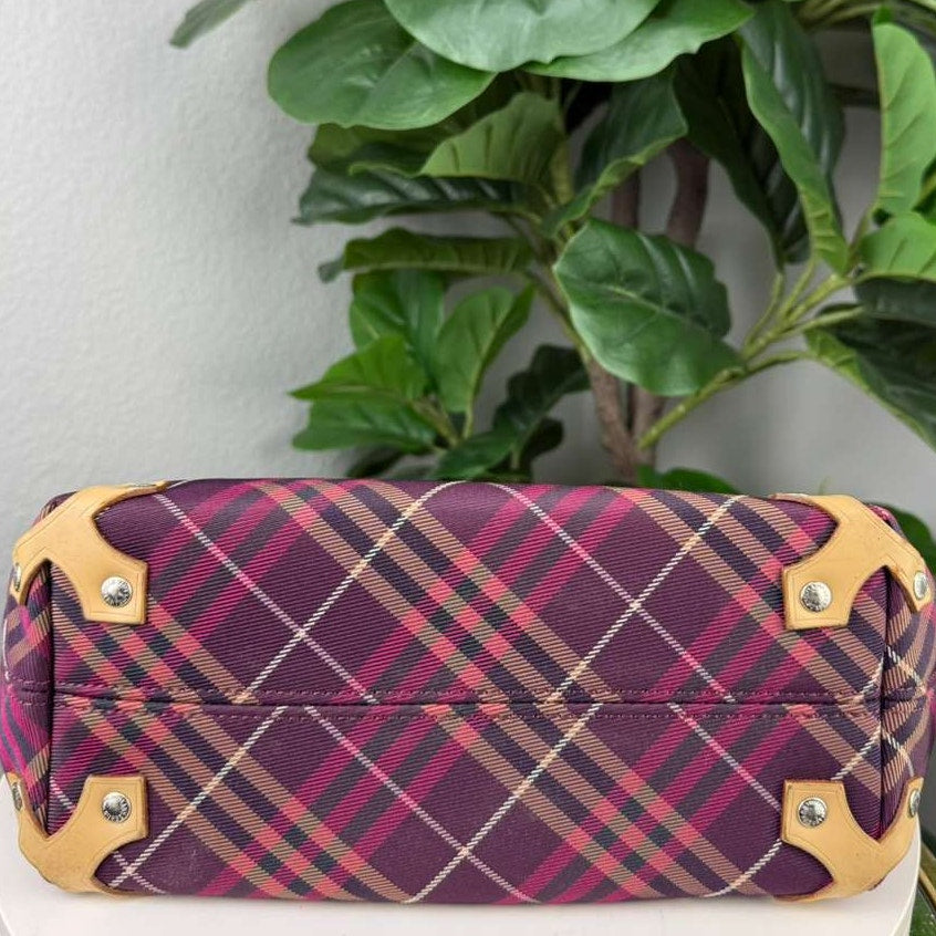 Authentic Burberry Blue Label Nova Check Canvas Shoulder Bag