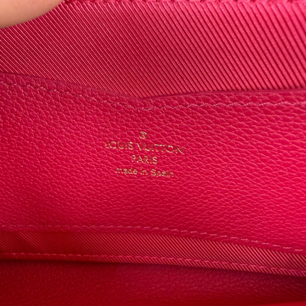 Authentic Louis Vuitton Lockme Long Wallet Pink Calf Leather