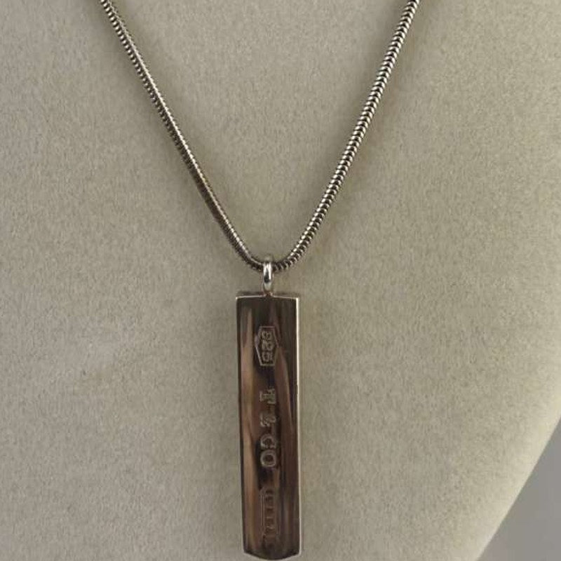 Authentic Tiffany & Co. 1837 Bar Pendant Necklace