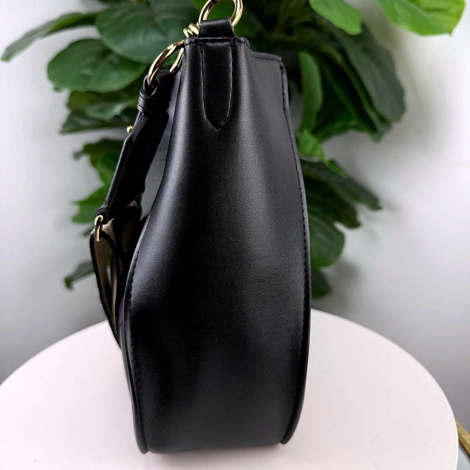 Authentic Stella McCartney Black Perforated Logo Crossbody Bag - back