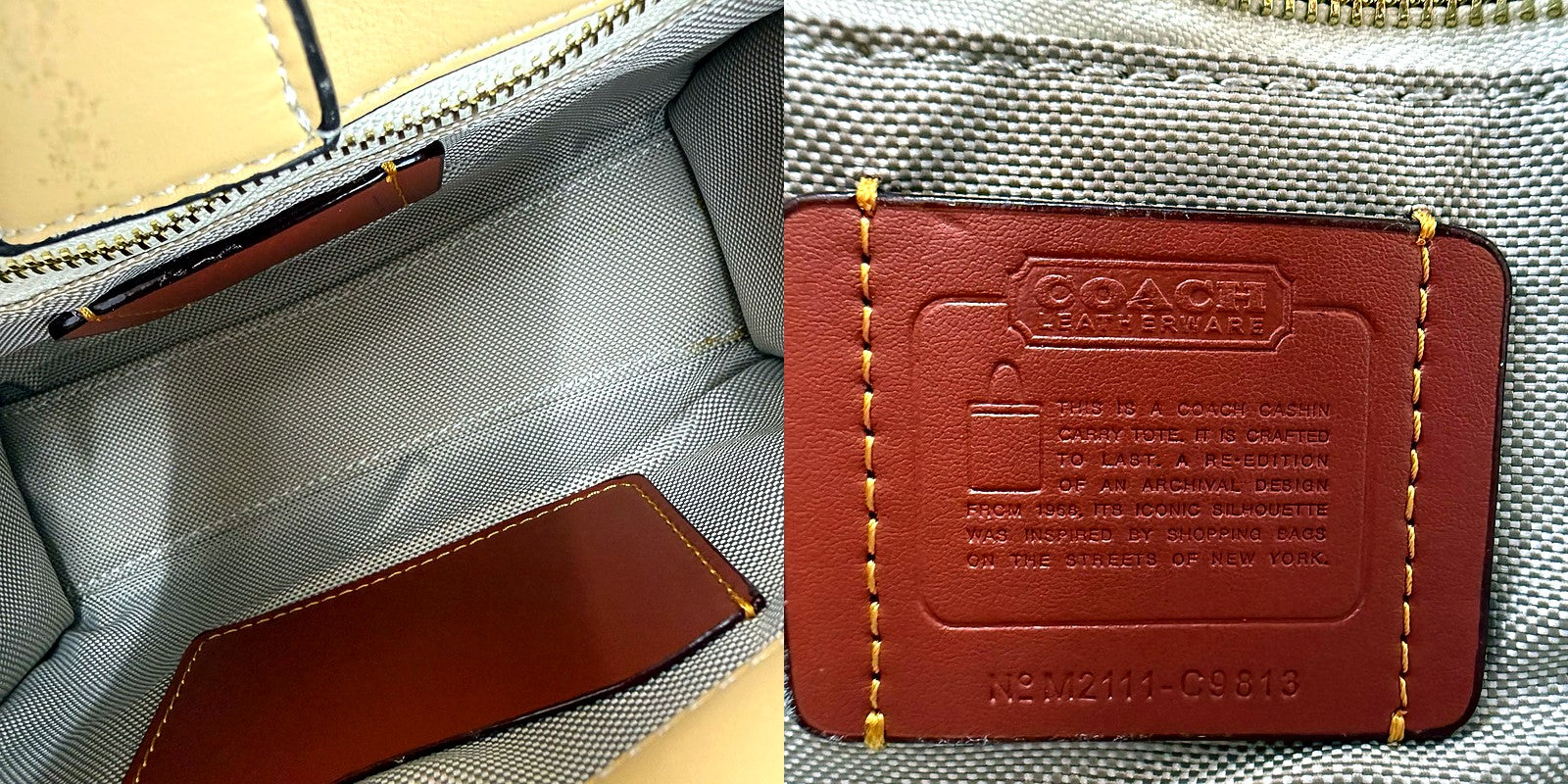 Authentic Coach Cashin Carry Tote detail pair