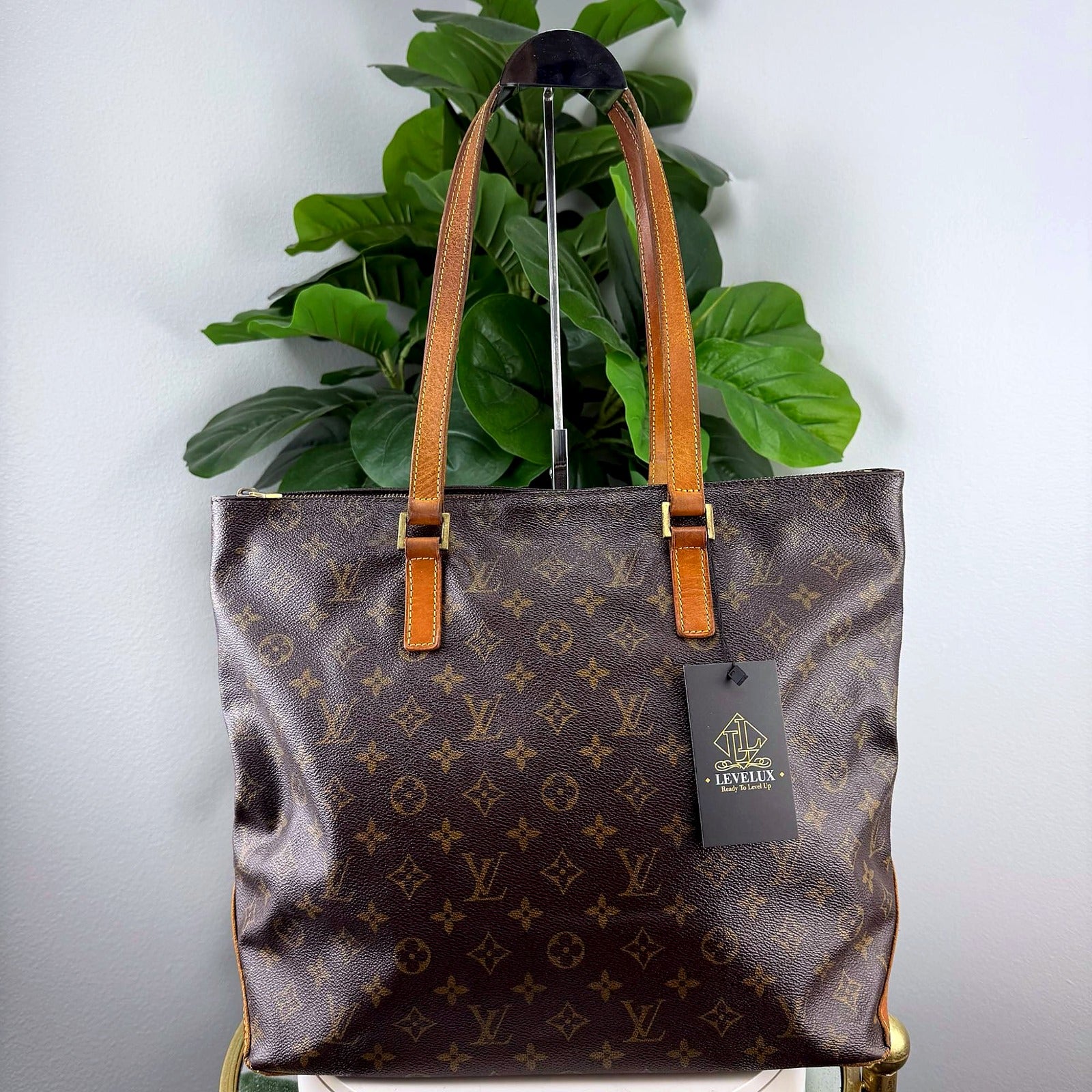Louis Vuitton monogram canvas open-top tote, front view