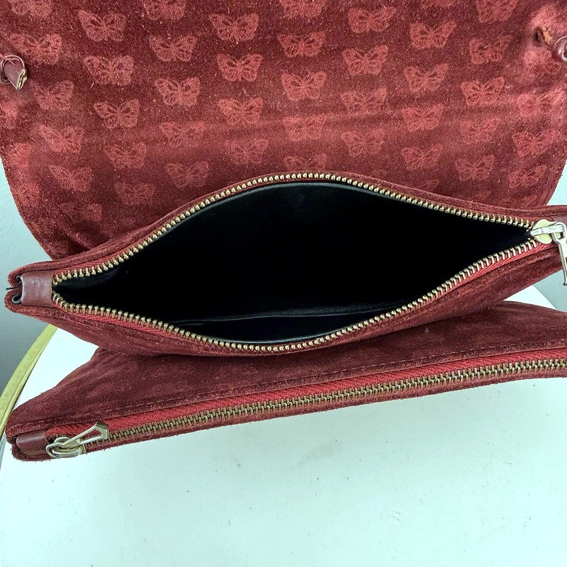 Interior view showing two zippered compartments