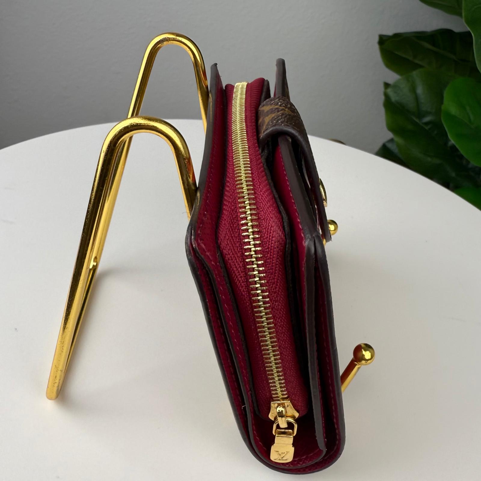💎Authentic Louis Vuitton Monogram Portefeuille Juliet Bifold Wallet Fuchsia