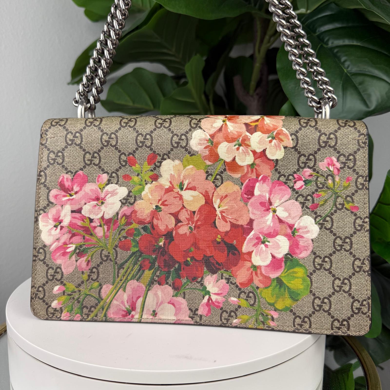 Authentic Gucci Dionysus GG Blooms Monogram Shoulder Bag