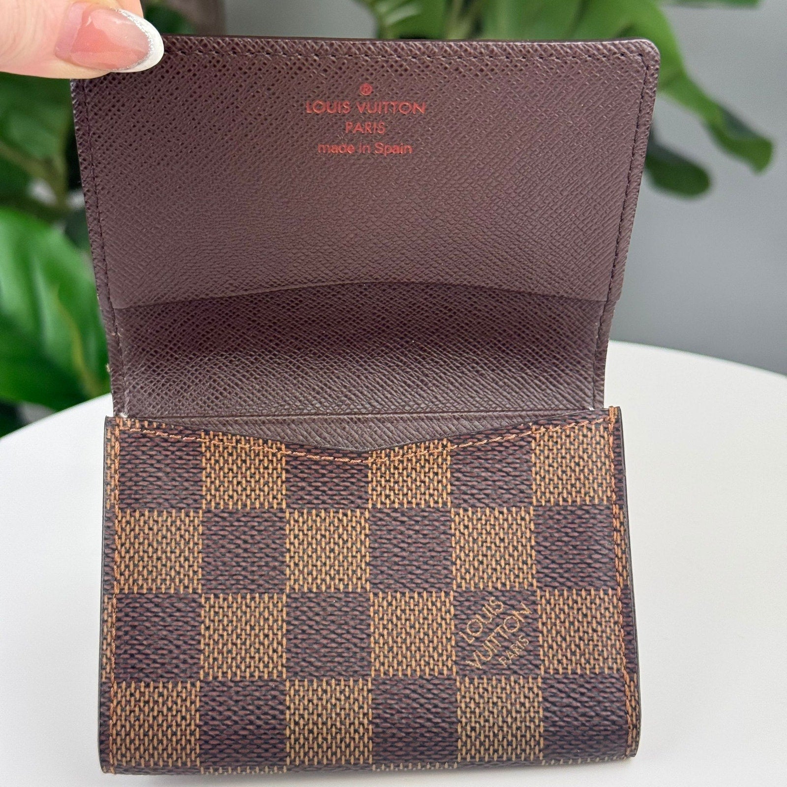 Authentic Louis Vuitton Damier Enveloppe Carte de Visite Card Case
