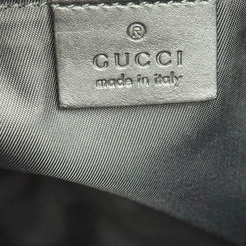 Gucci GG Coated Canvas Front Zip Flat Messenger Bag Black Medium Authentic Pre Owned