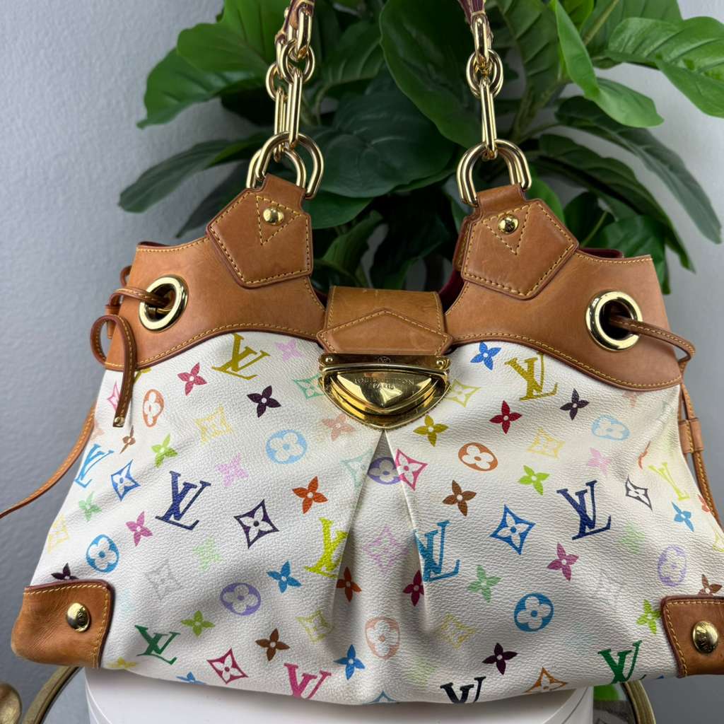 💎✨Authentic Louis Vuitton Ursula White Multicolor Monogram Canvas Shoulder Bag