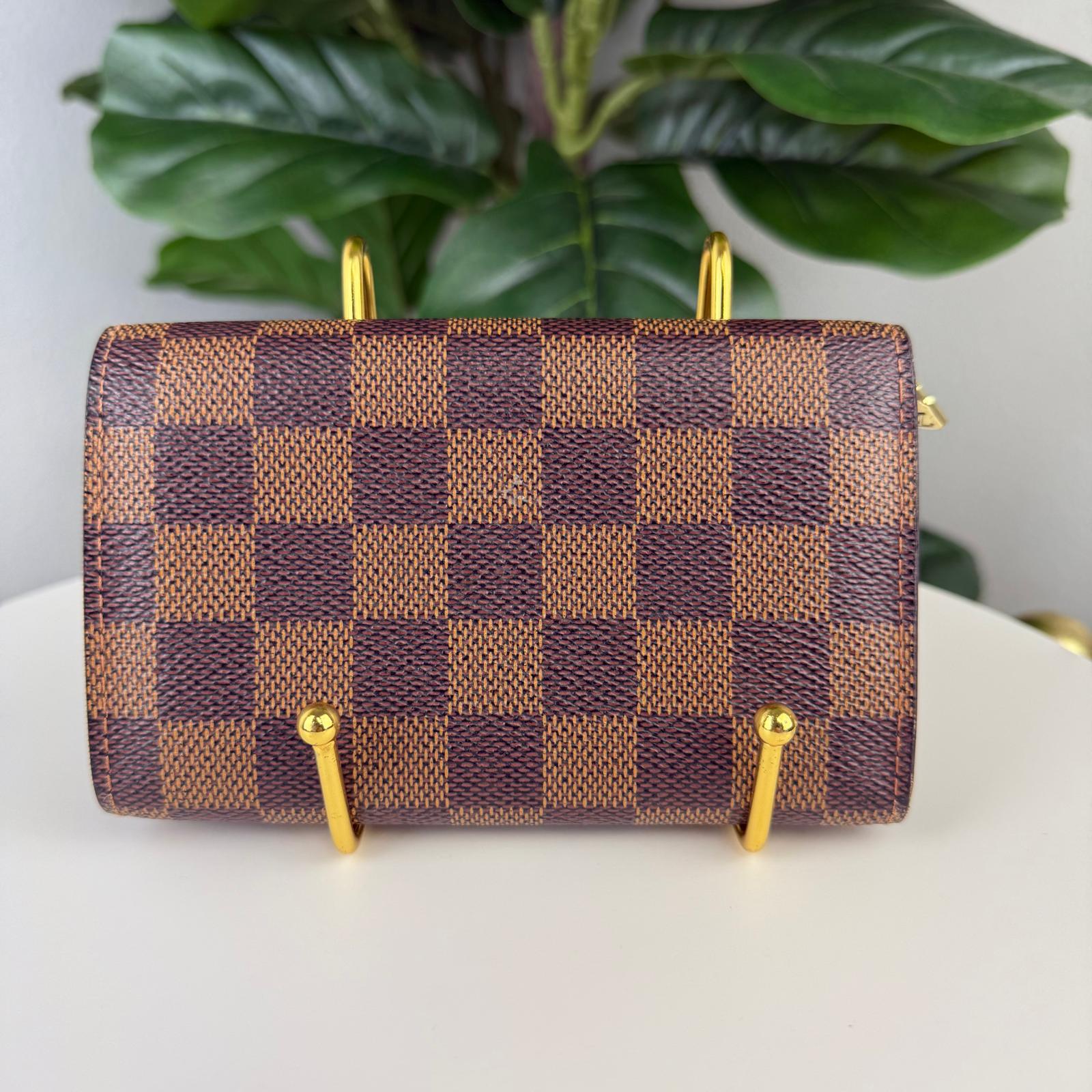 Authentic Louis Vuitton Damier Ebene Porte Monnaie Billets Tresor Wallet