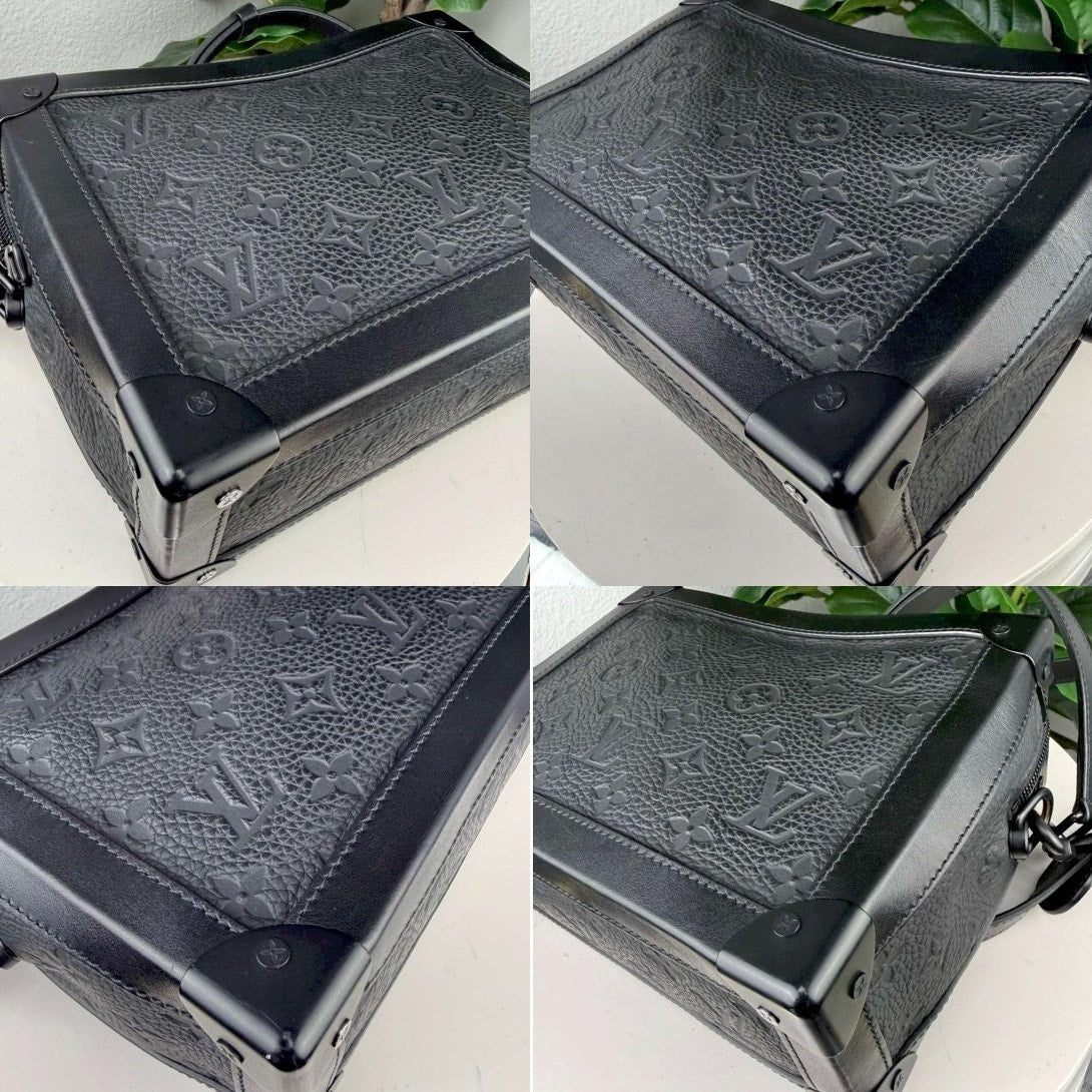 Authentic Louis Vuitton Soft Trunk Monogram-Embossed Taurillon Black
