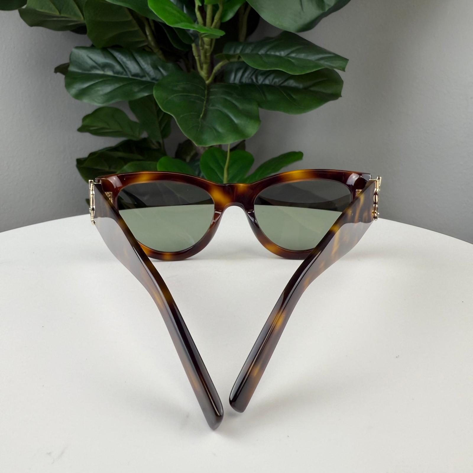 💎YSL Saint Laurent Eyewear Tortoiseshell Cat-eye Frame Sunglasses