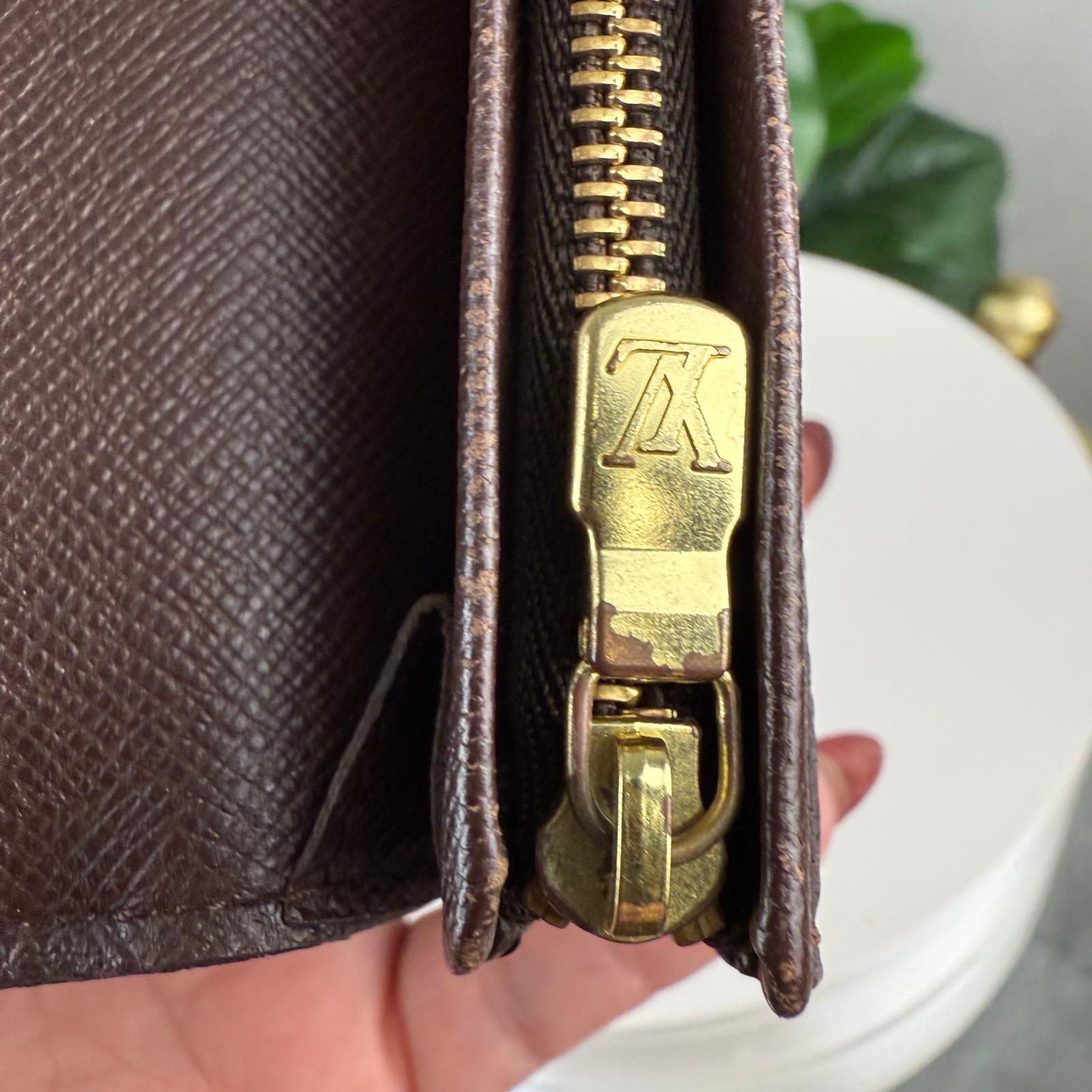 Authentic Louis Vuitton Damier Ebene Porte Monnaie Billets Tresor Wallet