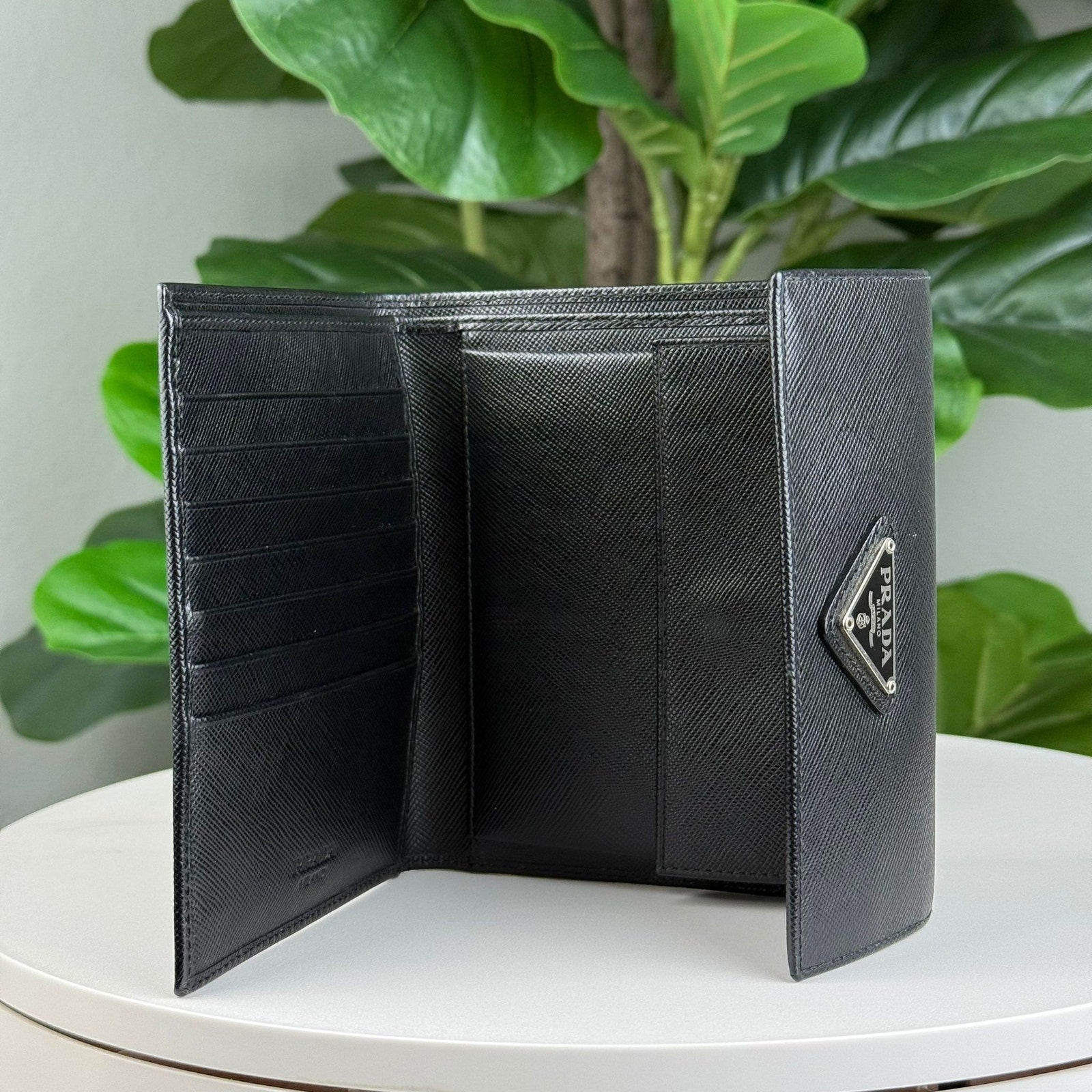 Authentic PRADA Saffiano Leather Black Wallet