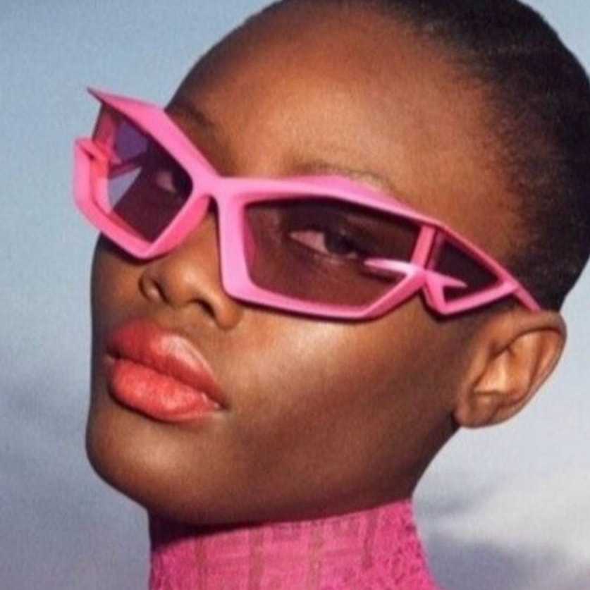 Authentic Givenchy Giv Cut Shield-Frame Acetate Sunglasses Matte Pink