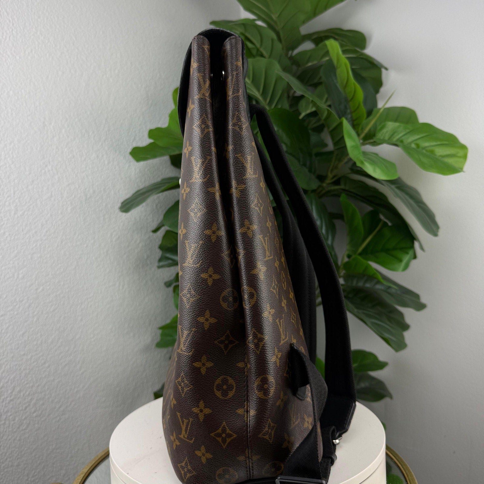 Louis Vuitton Josh Monogram Macassar Brown Black Backpack Bag Authentic Pre Owned
