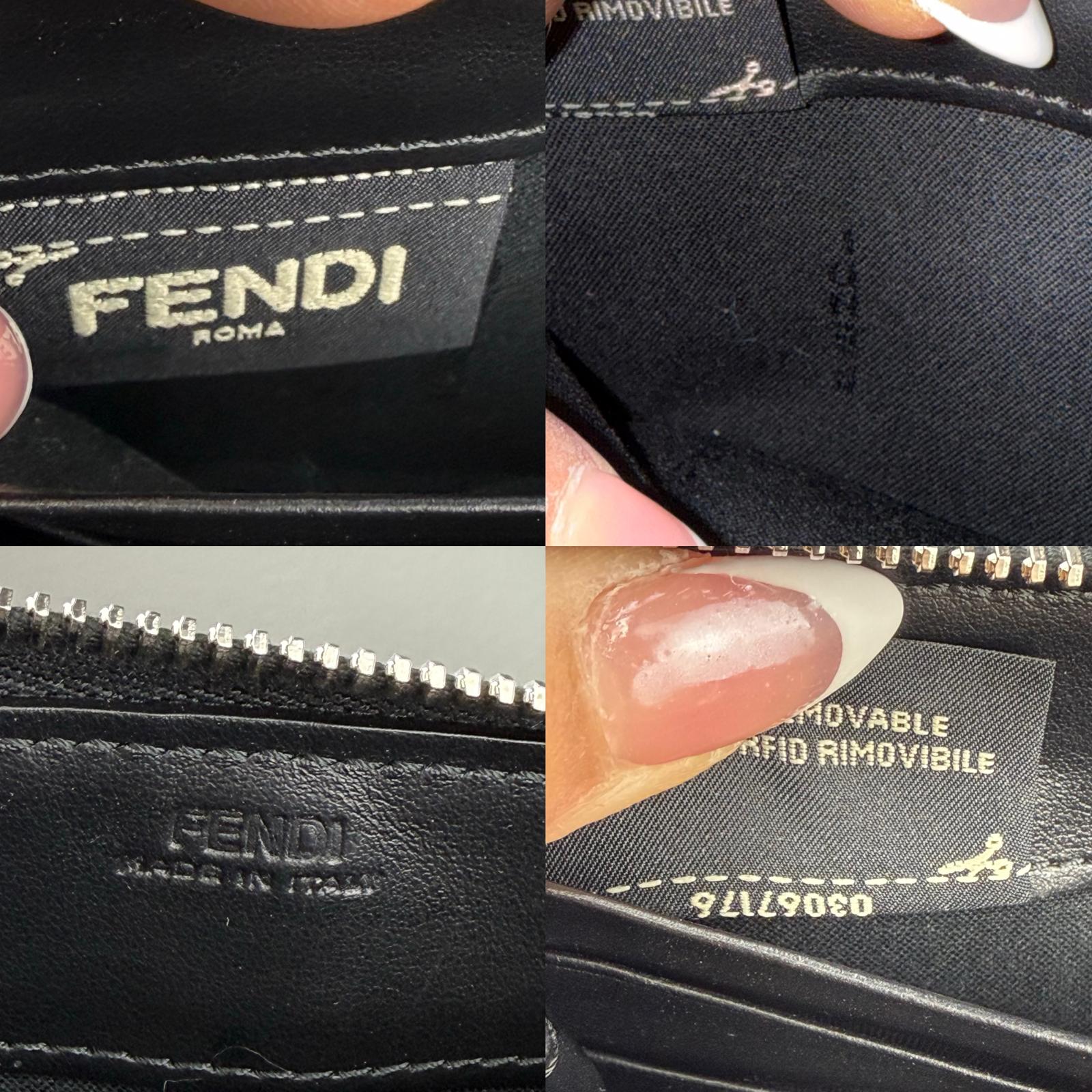 💎Authentic Fendi DotCom LOng Zip Black Leather Wallet