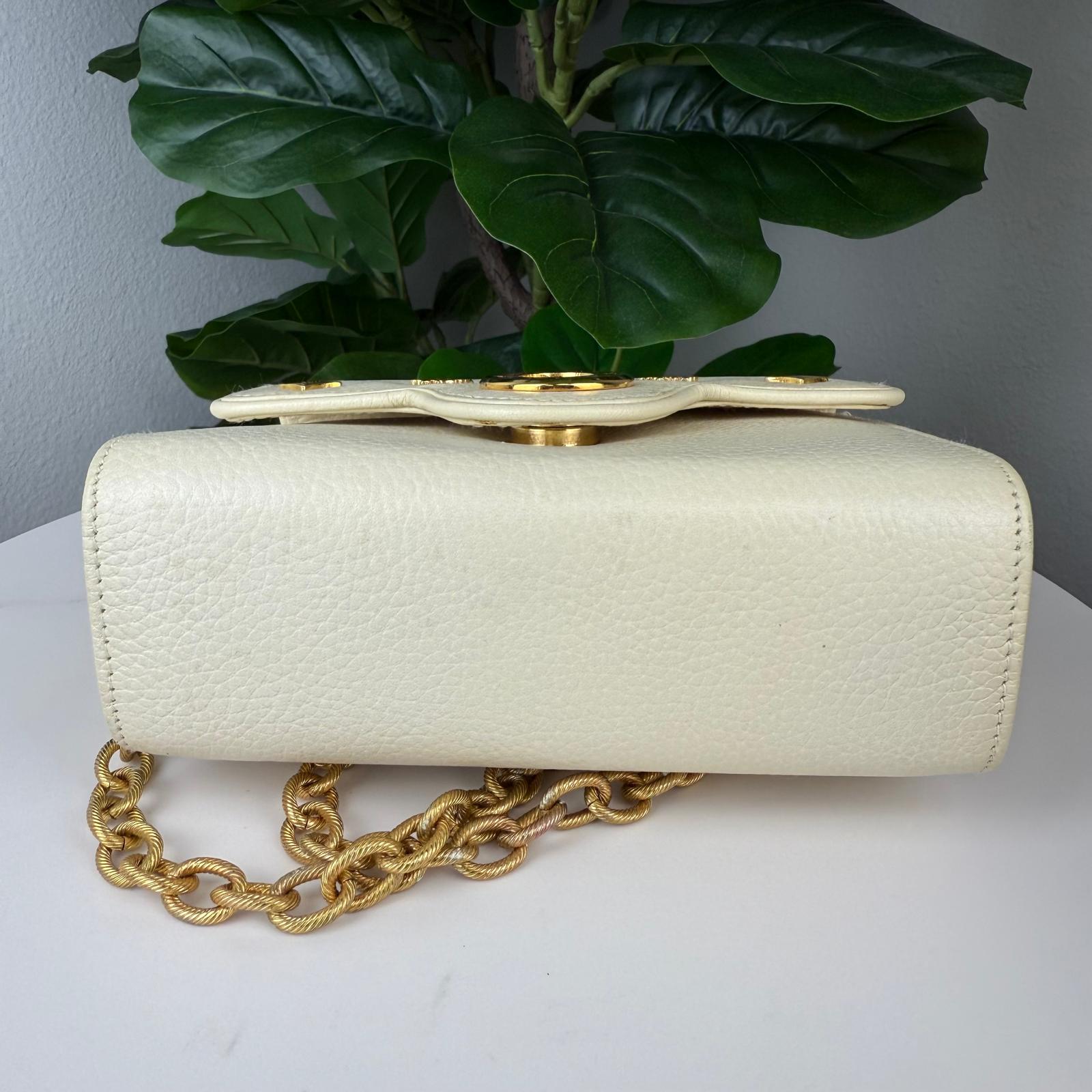 Authentic MCM Leather Crossbody Bag White