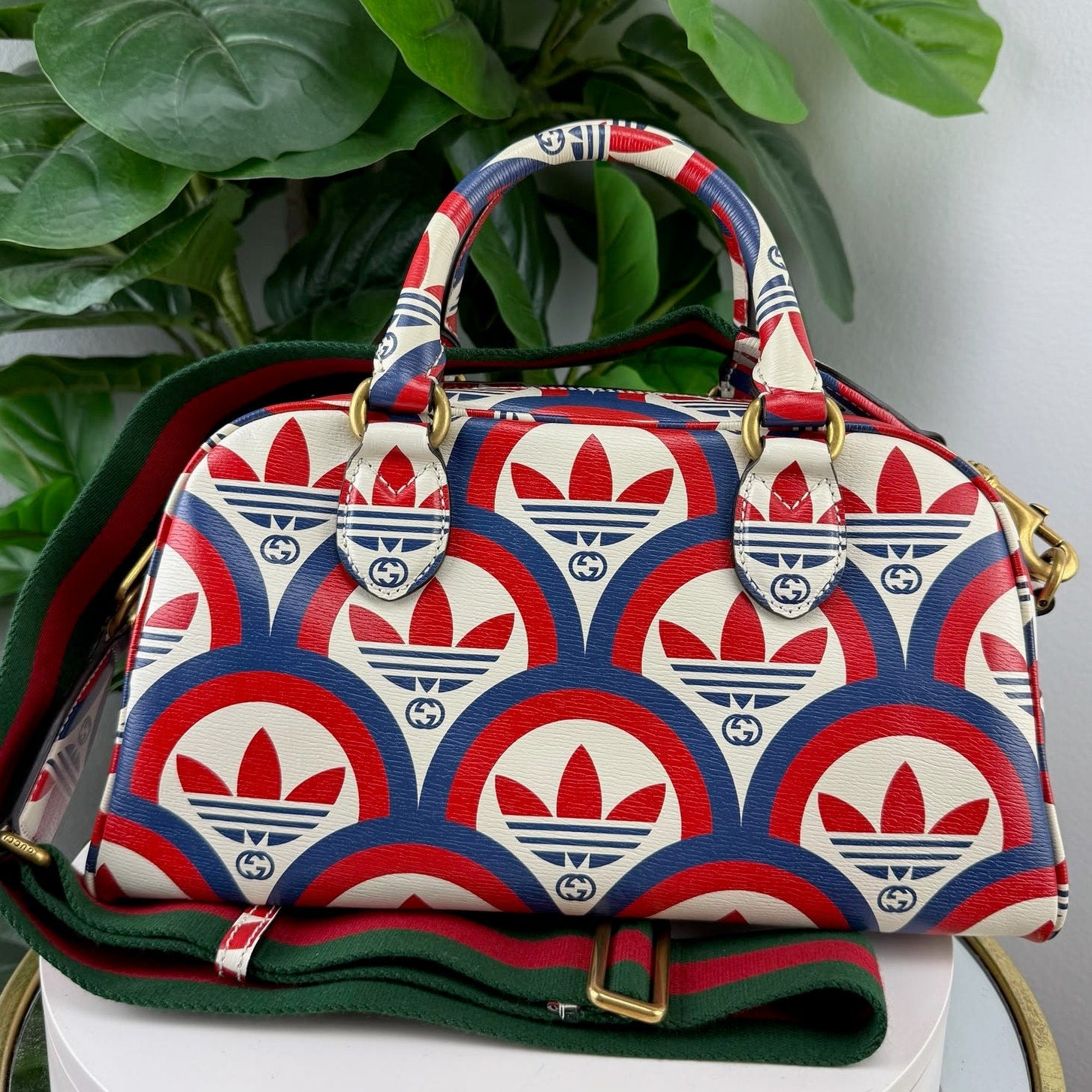 💎✨ Authentic Gucci x Adidas Calfskin Interlocking G Mini Duffle Bag