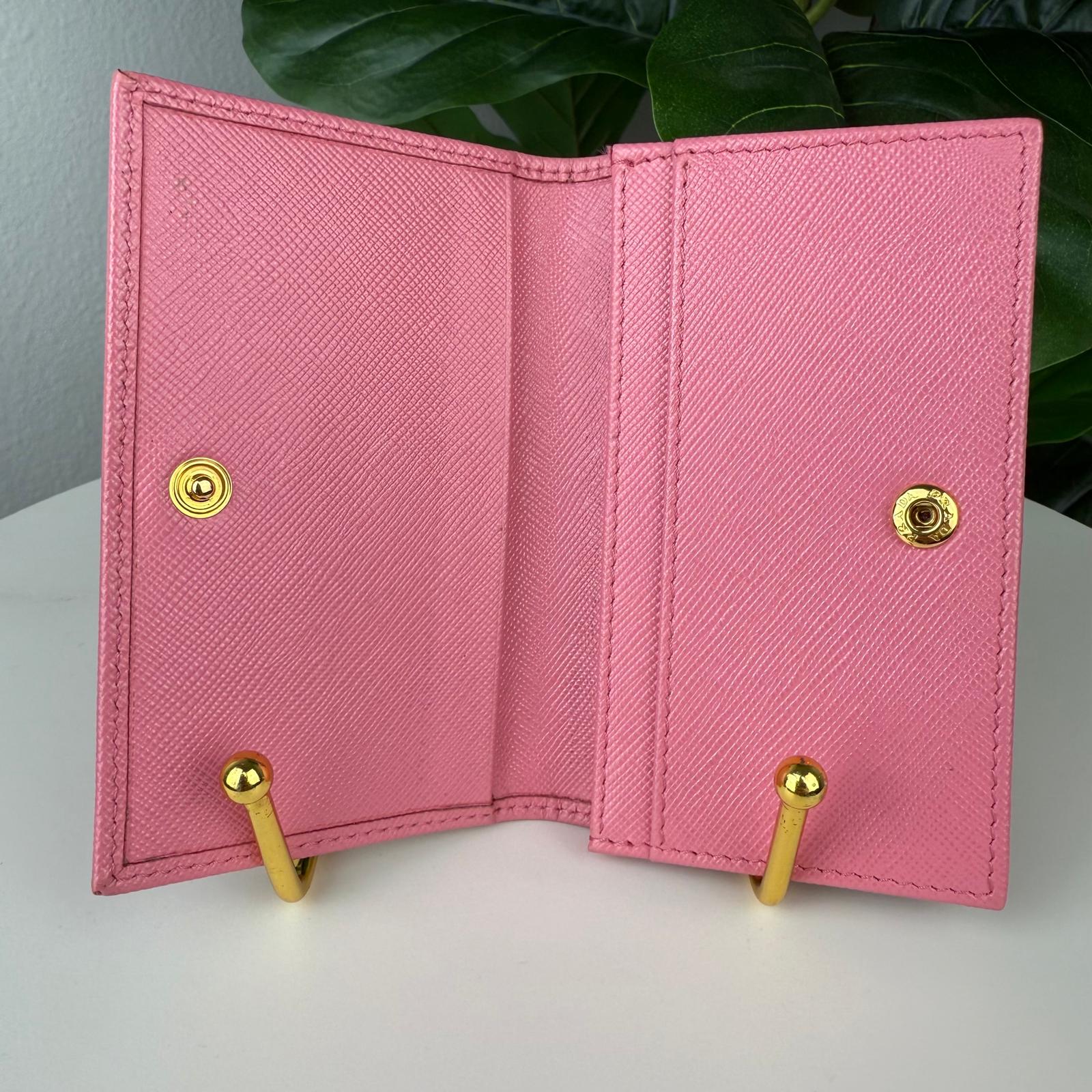 Authentic Prada Saffiano Pink Leather Wallet
