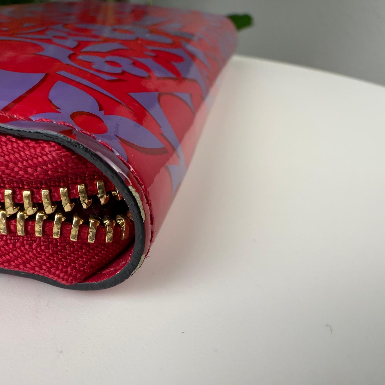 Authentic Louis Vuitton Monogram Vernis Leather Rose Indien Wallet